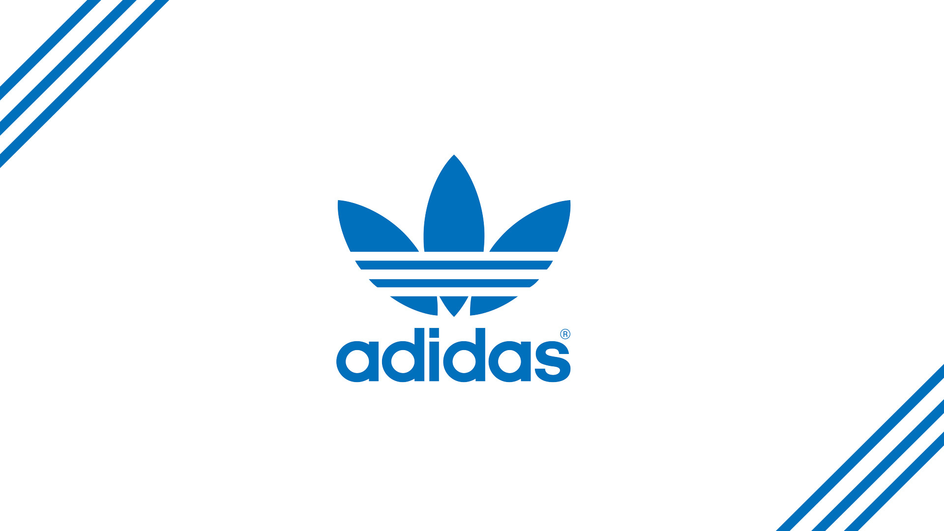 Adidas Originals, Trifoglio, Sfondo bianco, Blu, 16:9 Full HD, wallpaper widescreen