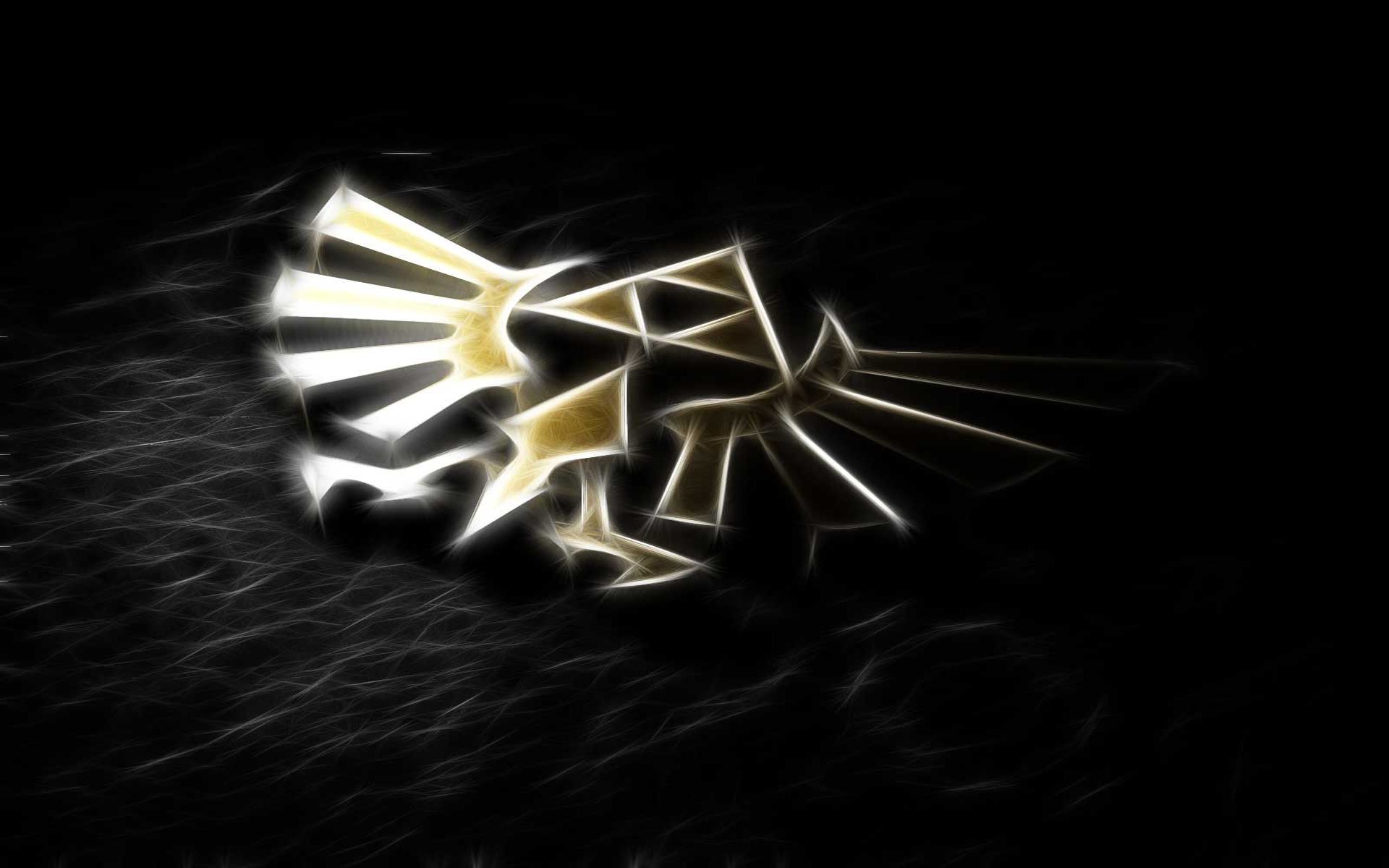 Stemma di Hyrule, Fractal, Sfondo nero, Full HD, wallpaper per PC