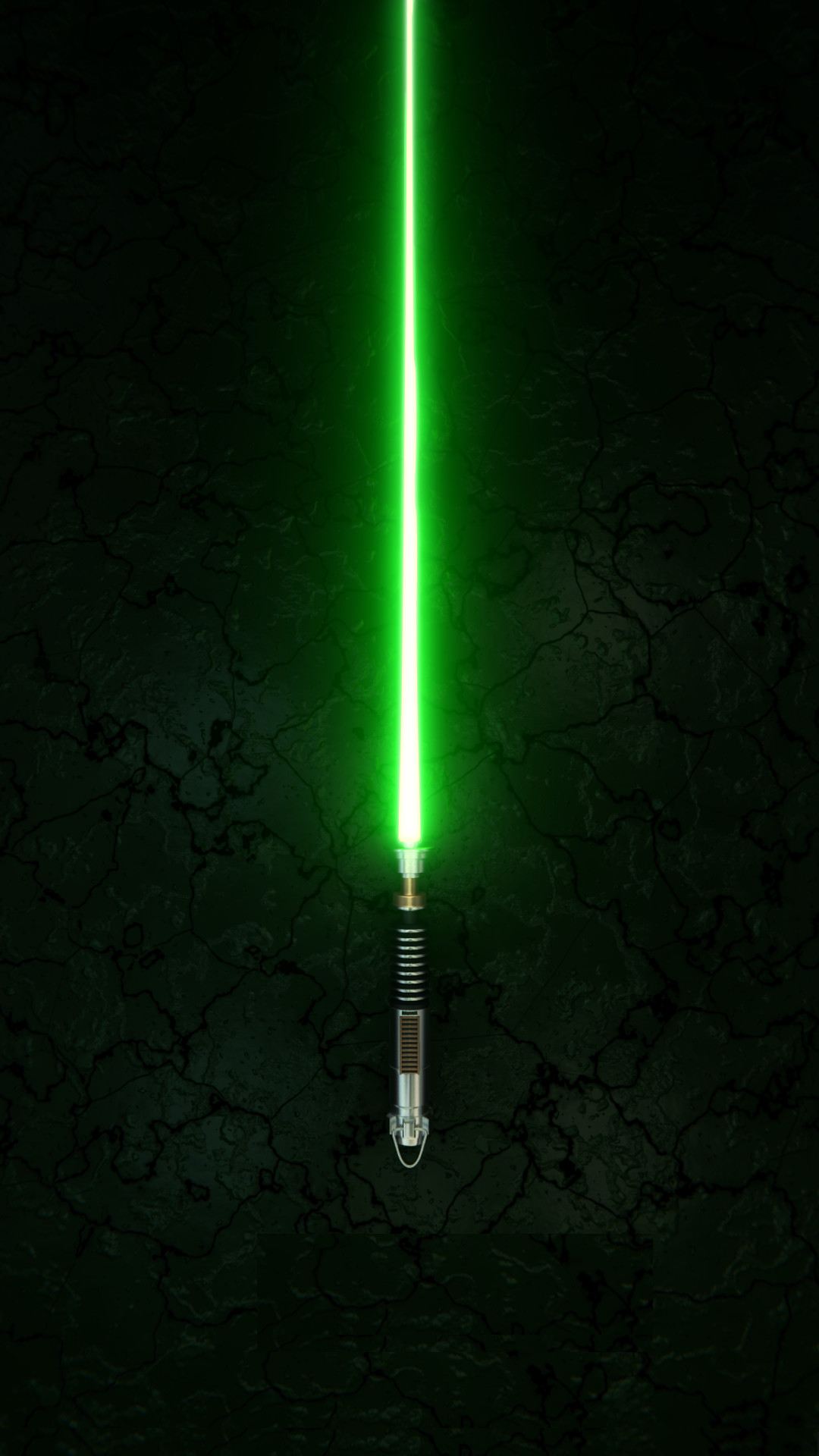 Spada laser verde, Star Wars, Sfondo scuro, 1080x1920, schermata di blocco iPhone