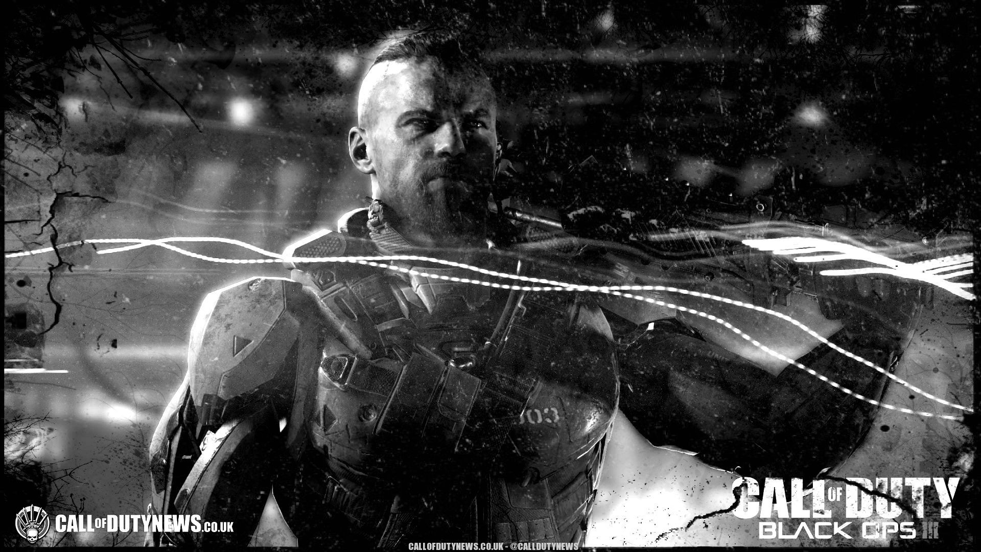 Call of Duty: Black Ops III, Soldato, Bianco e nero, Full HD 1080p, sfondo desktop