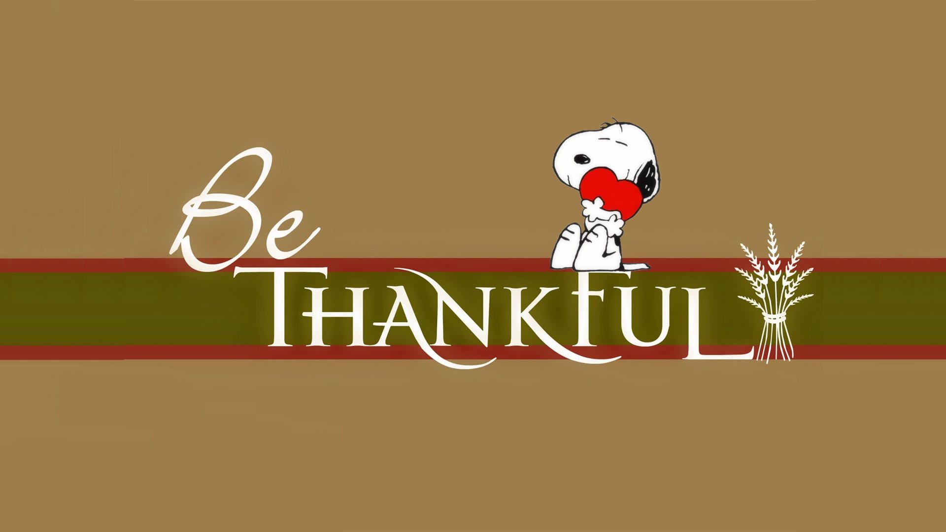Snoopy, Be Thankful, Ringraziamento, 1920x1080, sfondo per PC