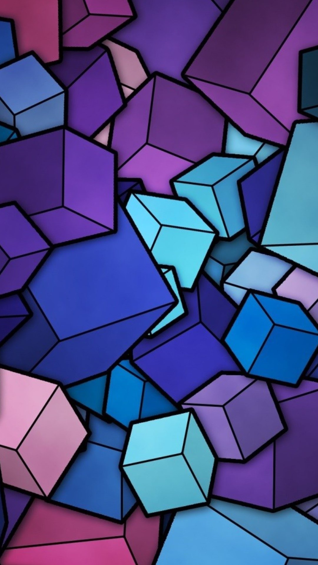 Cubi, Mosaico, Viola, Geometrico, sfondo schermata di blocco iPhone 6S