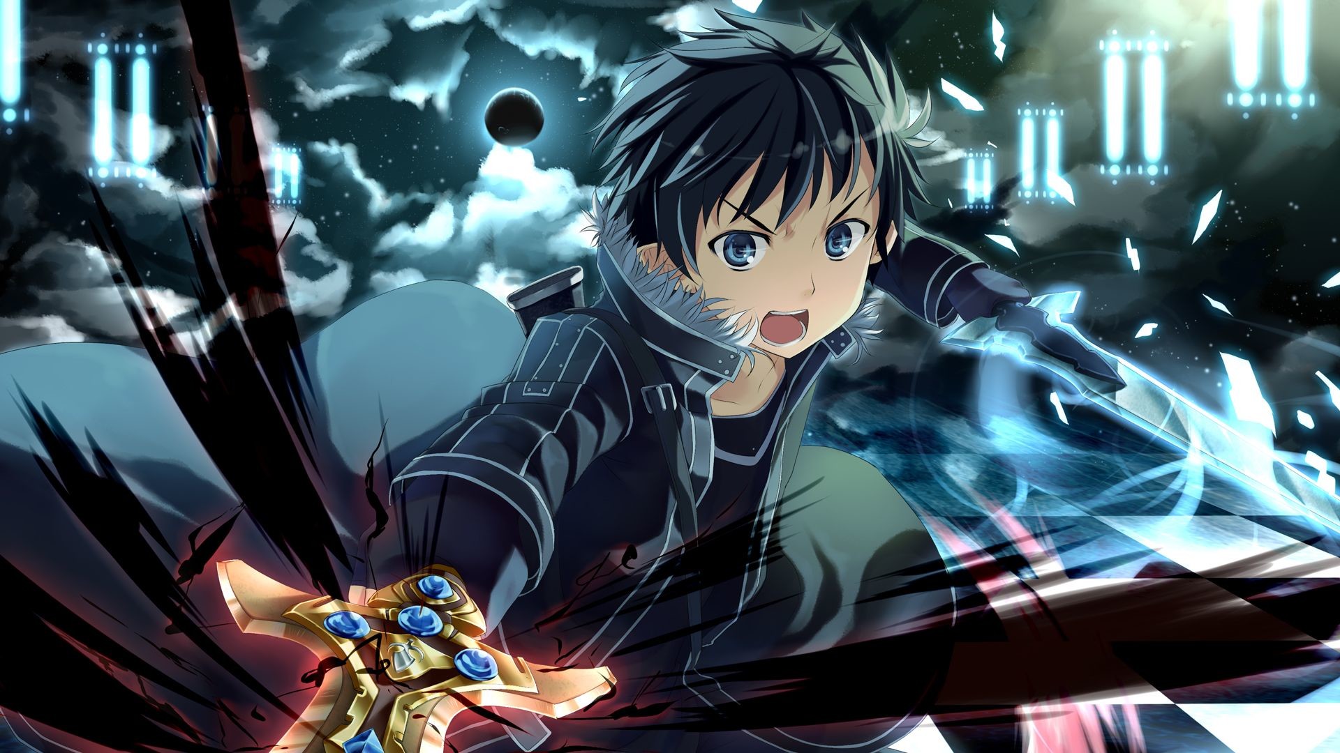 Kirito, Sword Art Online, Spada, Eclissi, 1920x1080, sfondo per PC