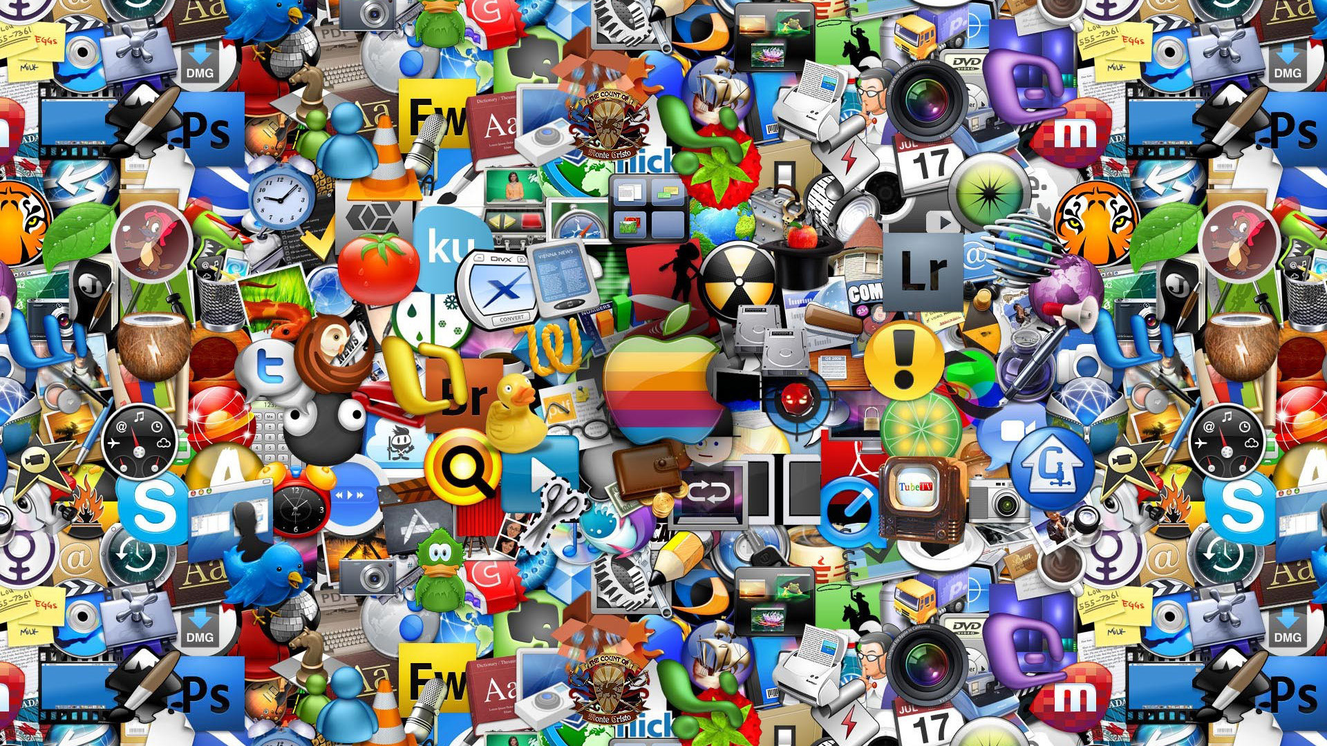 Icone, Collage, Loghi, Colori vivaci, Full HD, sfondo per desktop