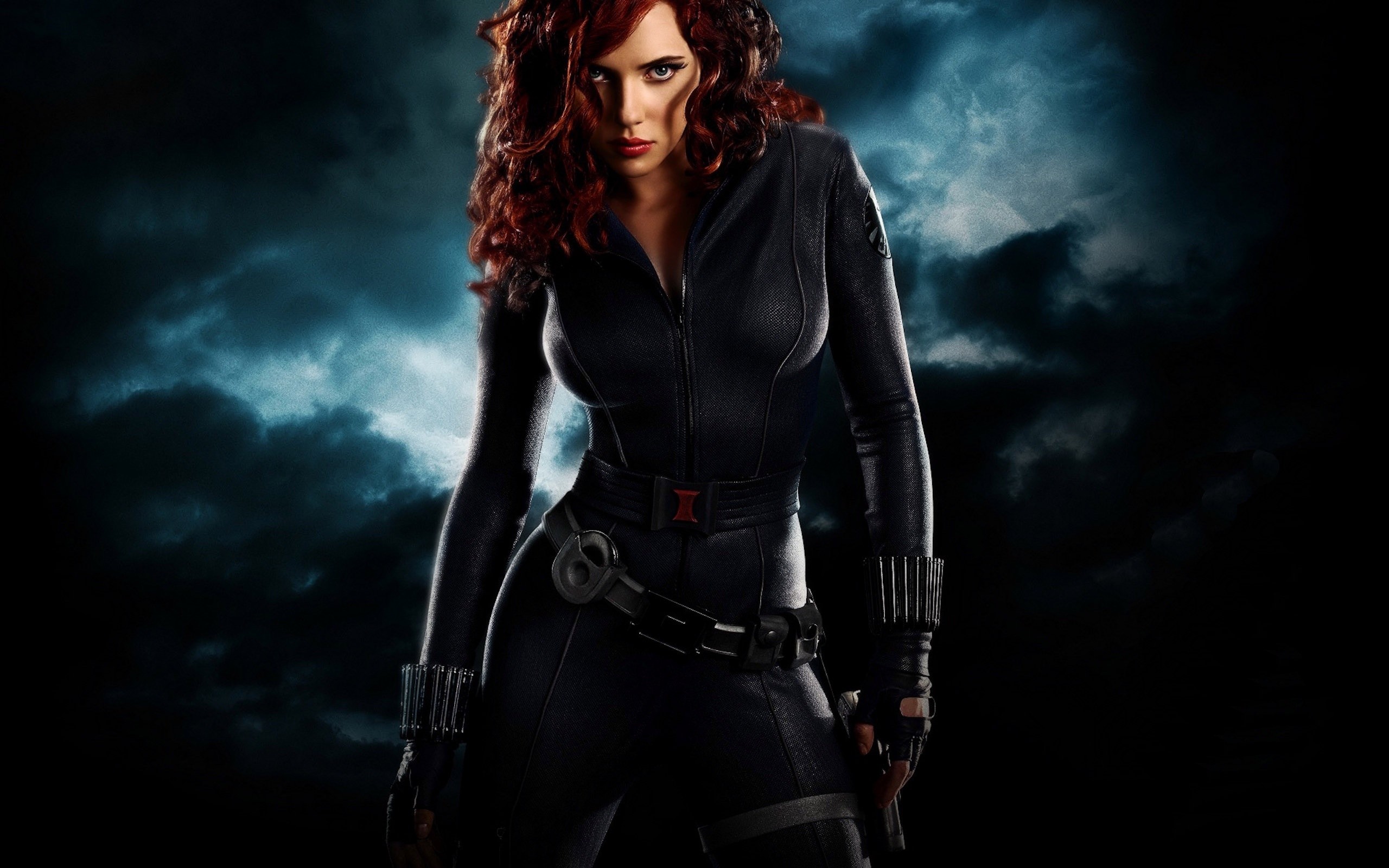 Black Widow, Scarlett Johansson, Marvel, Nuvole, 2K, wallpaper per computer