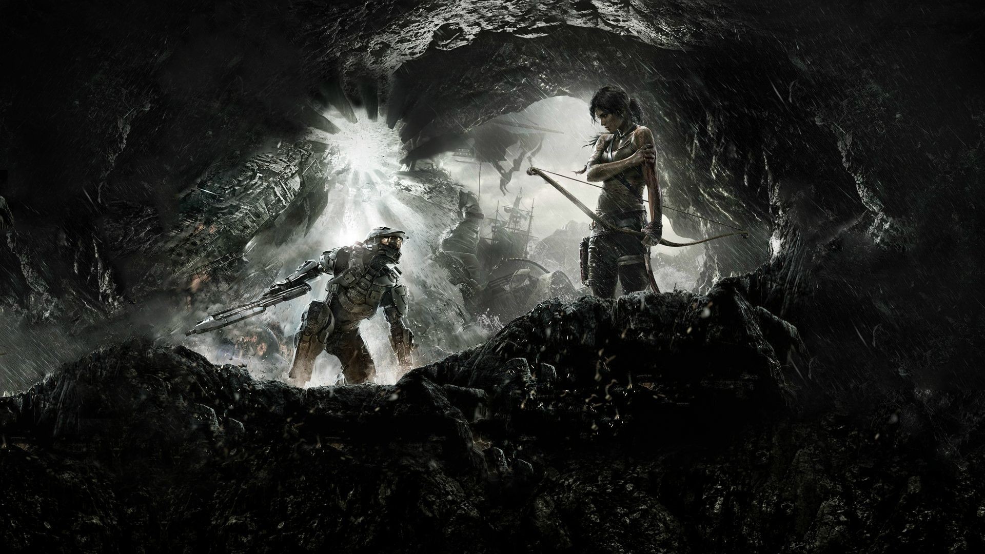 Lara Croft, Tomb Raider (2013), Grotta, Arco, 1920x1080, sfondo per PC