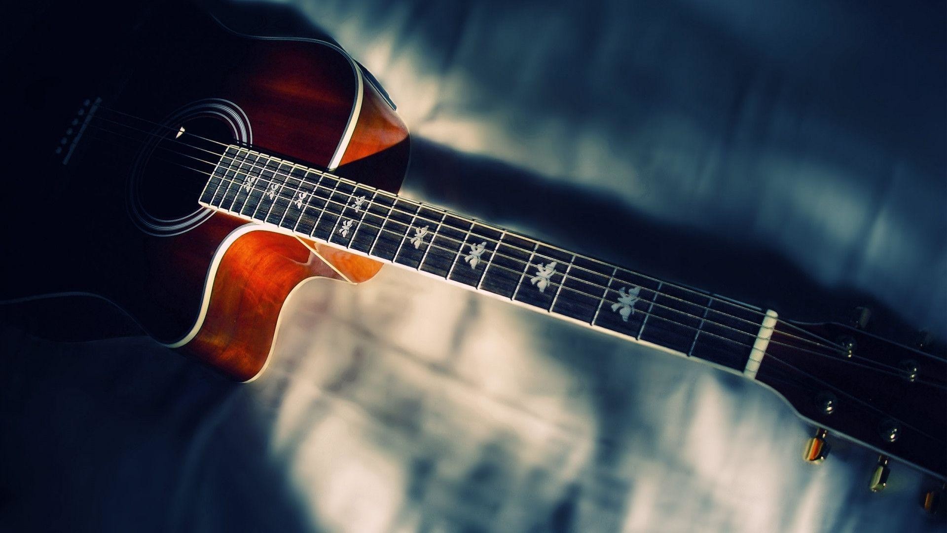 Chitarra acustica, Tastiera, Intarsi, Primo piano, 1920x1080, immagine di sfondo