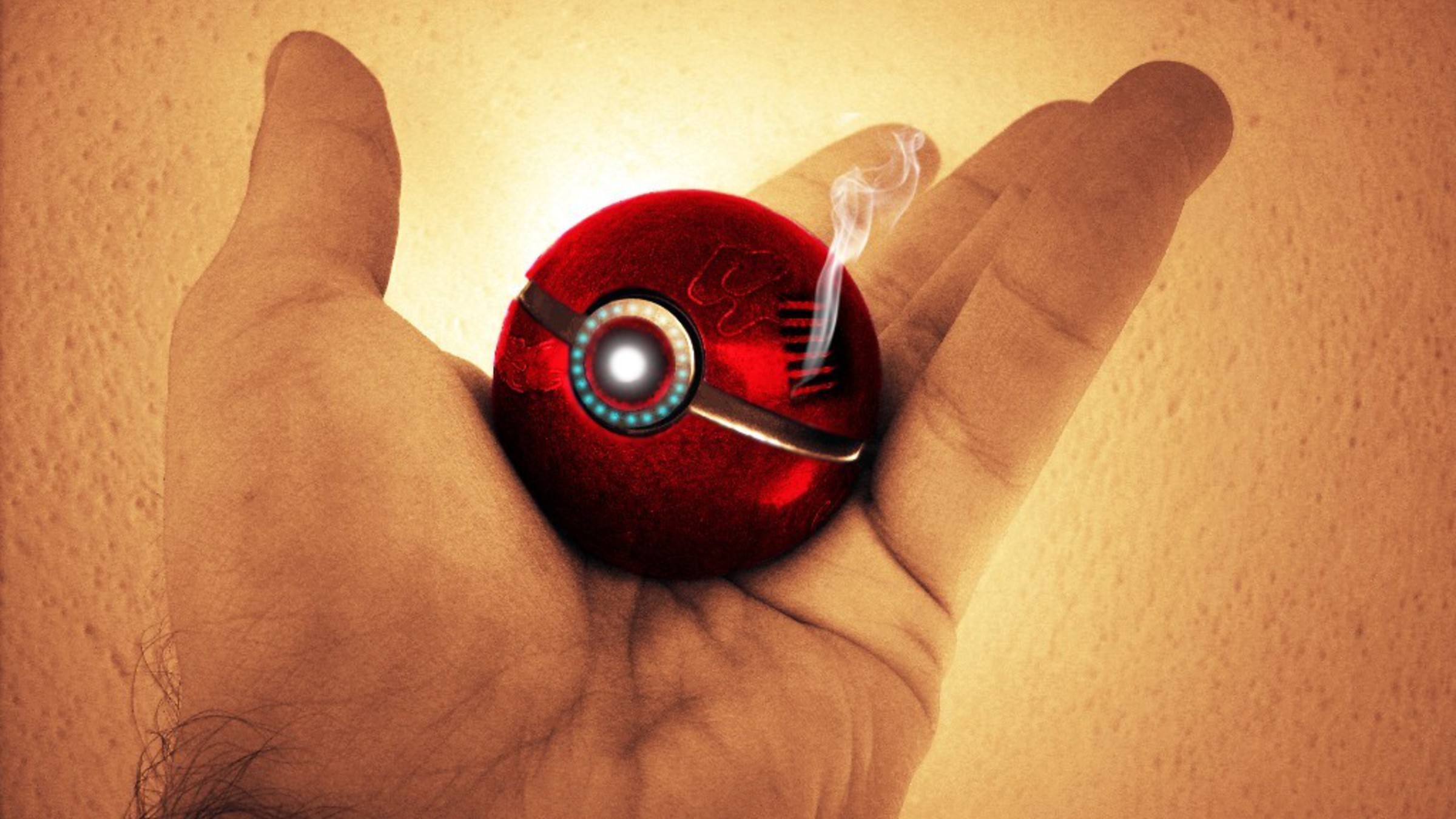 Poké Ball, Pokémon, Mano, Fumo, Full HD, sfondo desktop