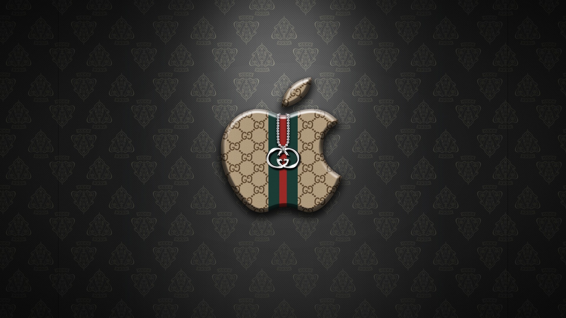 Gucci, Apple, Logo Apple, Monogramma GG, 1920x1080, sfondo per PC
