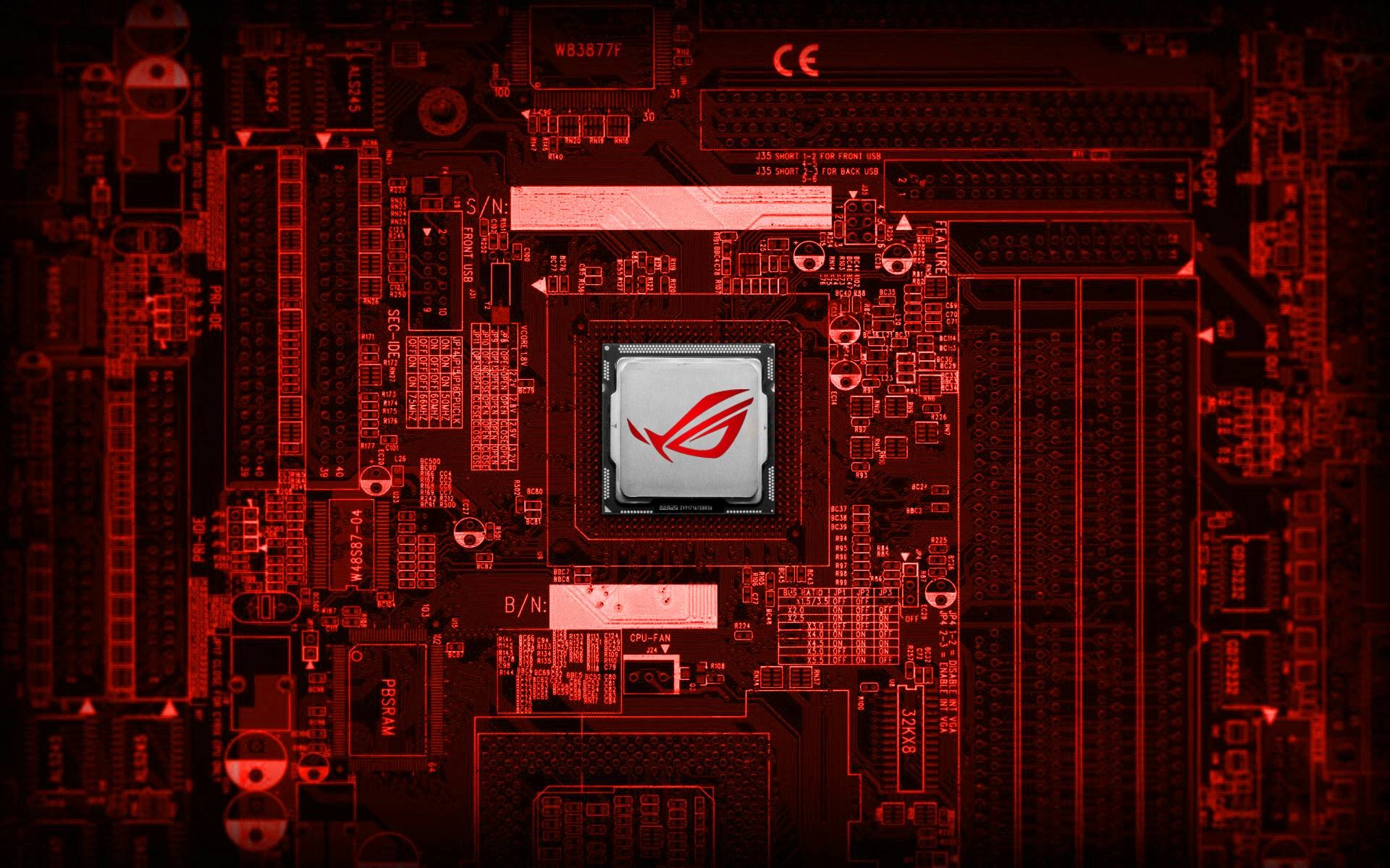 ASUS ROG, Scheda madre, Circuito, Rosso, 1920x1200, immagine di sfondo