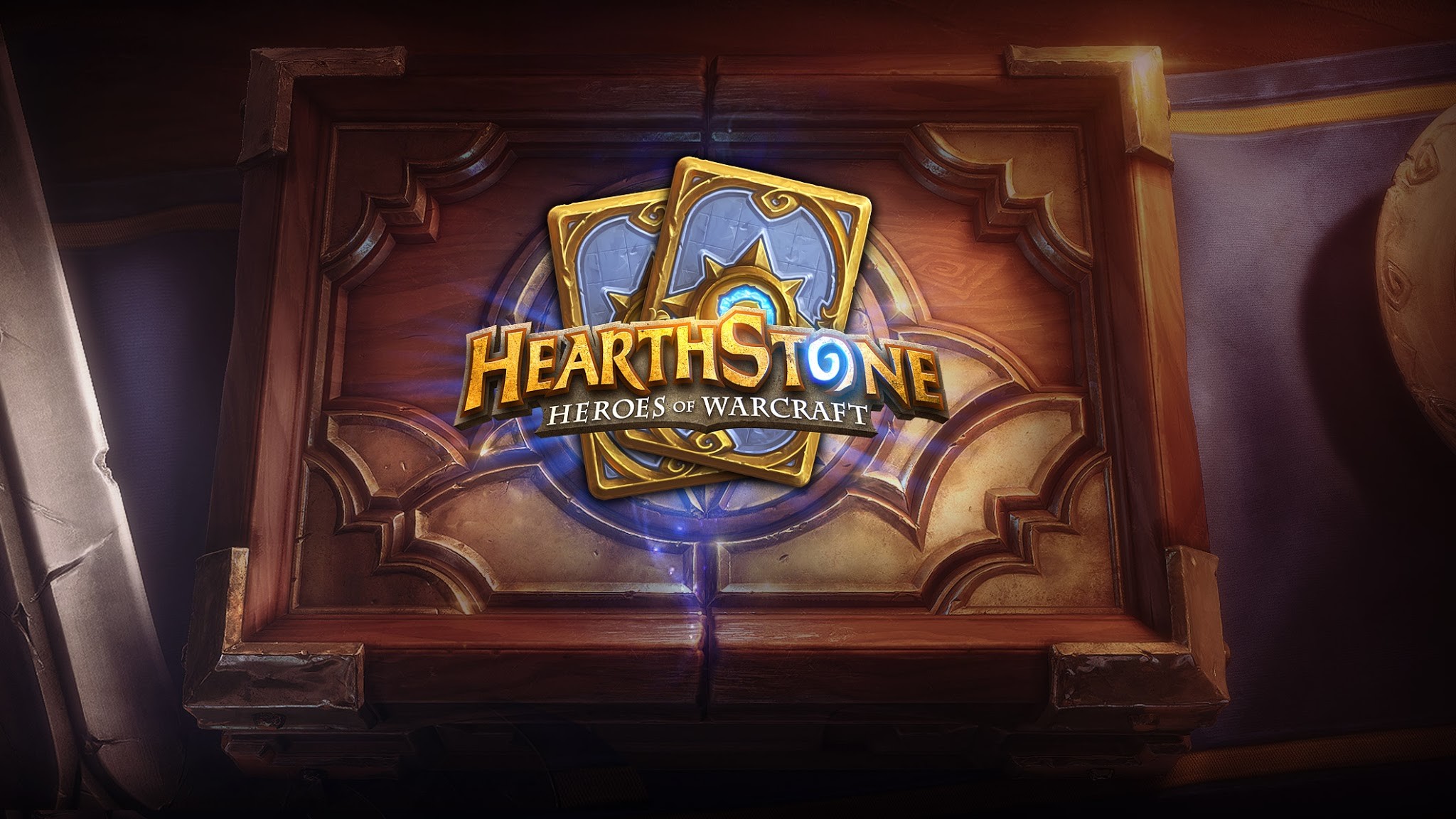 Hearthstone, Logo Hearthstone, Tabellone, Scrigno, Legno, Full HD, sfondo per PC