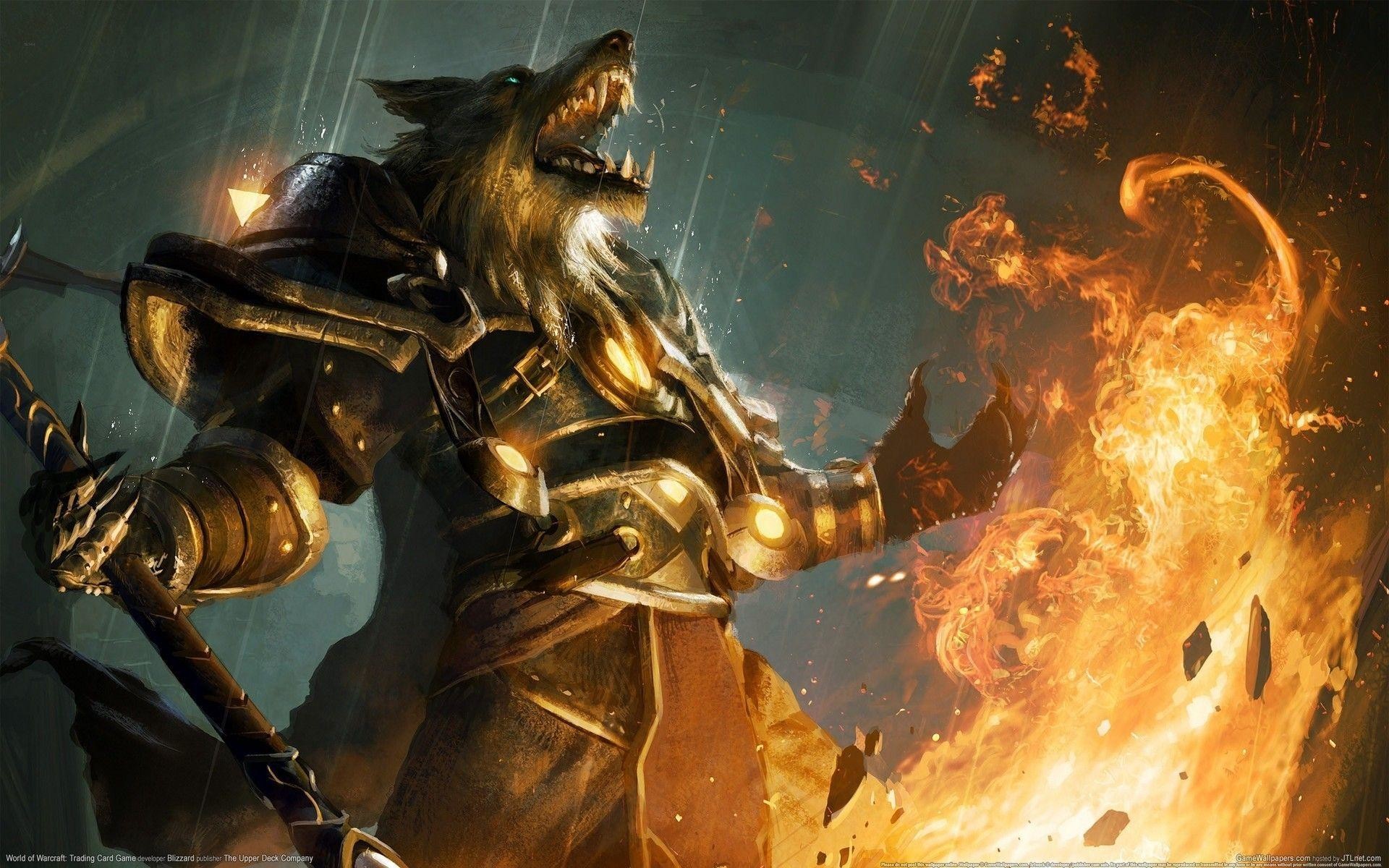 Worgen, World of Warcraft, Lupo mannaro, Fuoco, 16:10 Full HD, sfondo widescreen