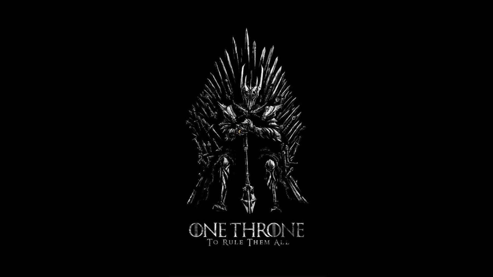 Trono di Spade, One Throne, Il Trono di Spade, Sfondo nero, Full HD, wallpaper per computer