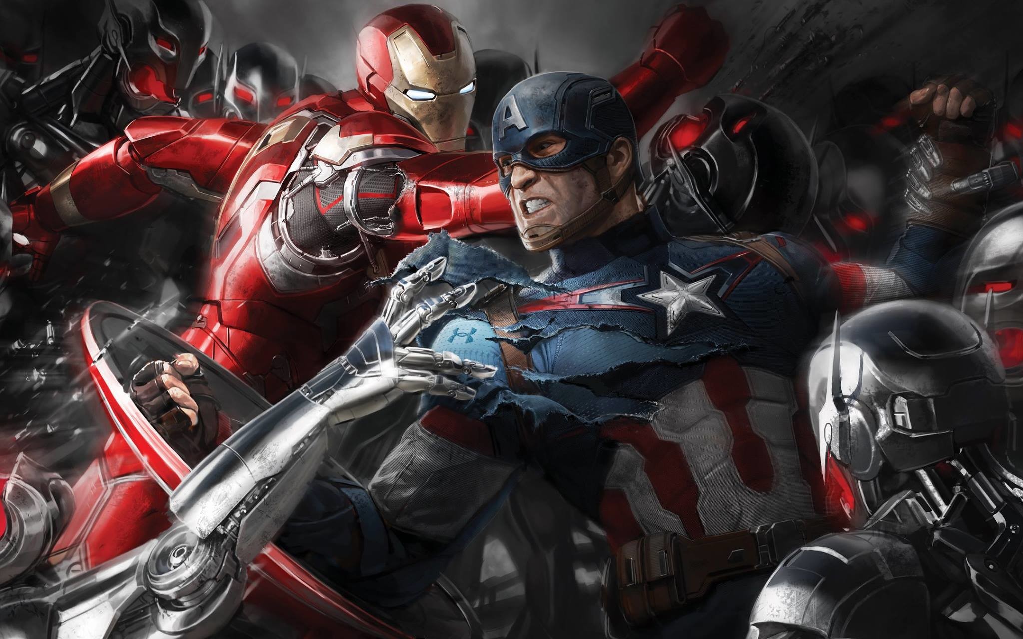 Iron Man, Captain America, War Machine, Captain America: Civil War, Combattimento, sfondo per PC