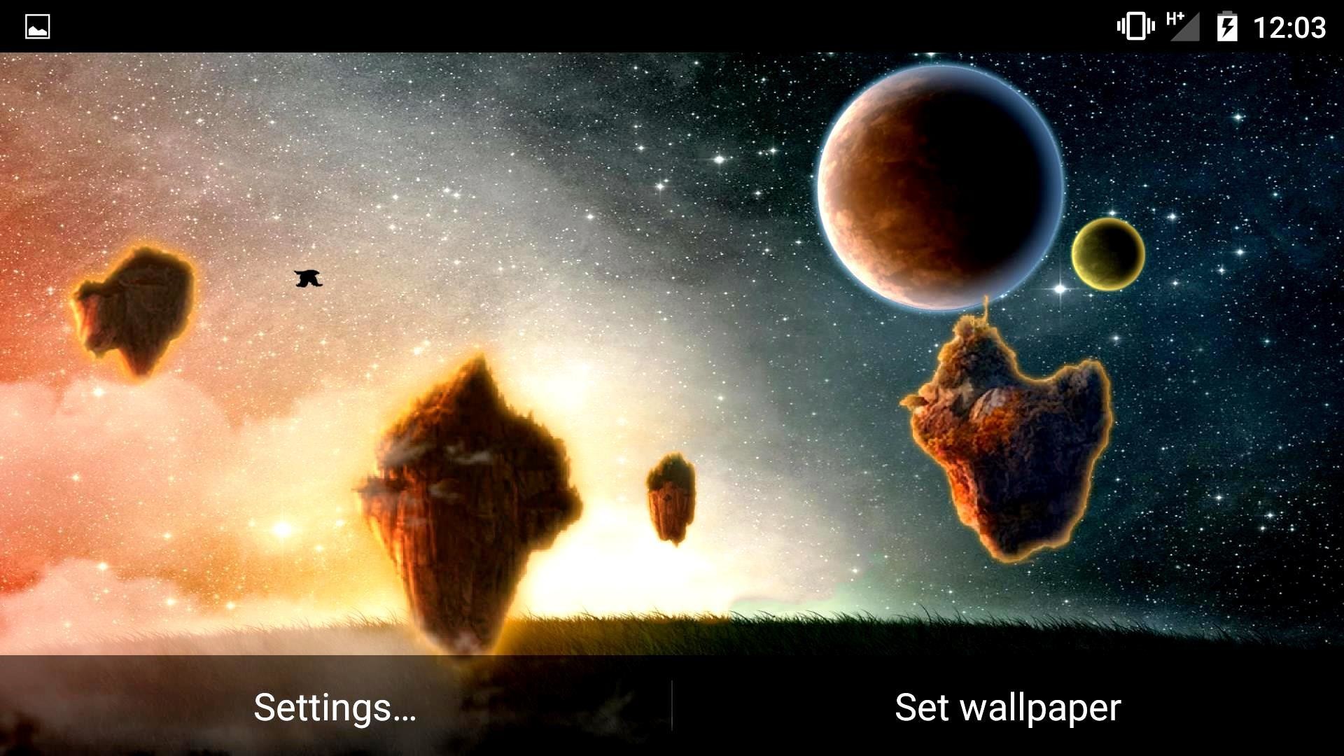 Rocce fluttuanti, Pianeti, Arte fantasy, Sfondo animato, Full HD, wallpaper per PC