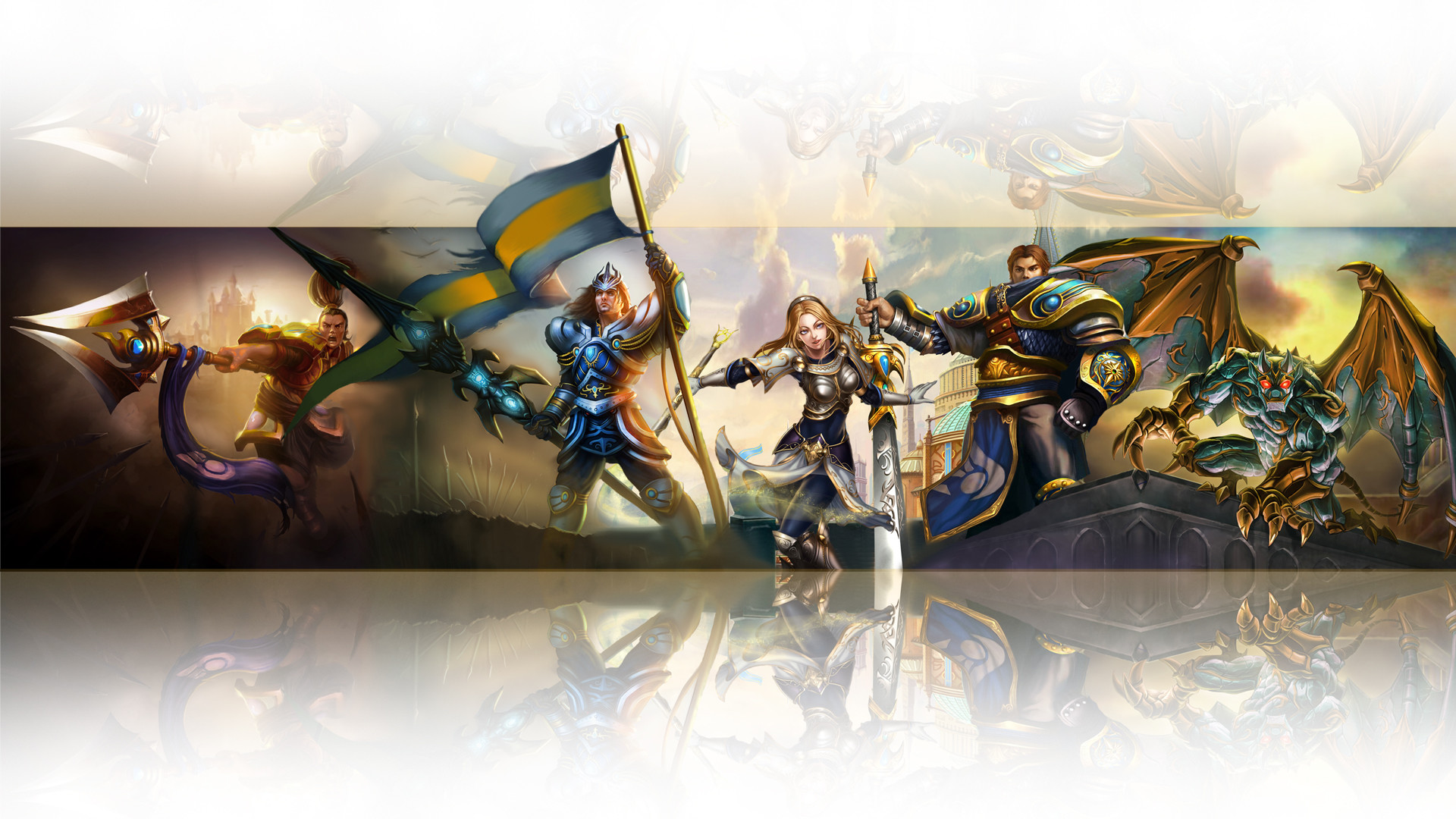 Garen, Lux, Jarvan IV, League of Legends, Demacia, Full HD, sfondo desktop