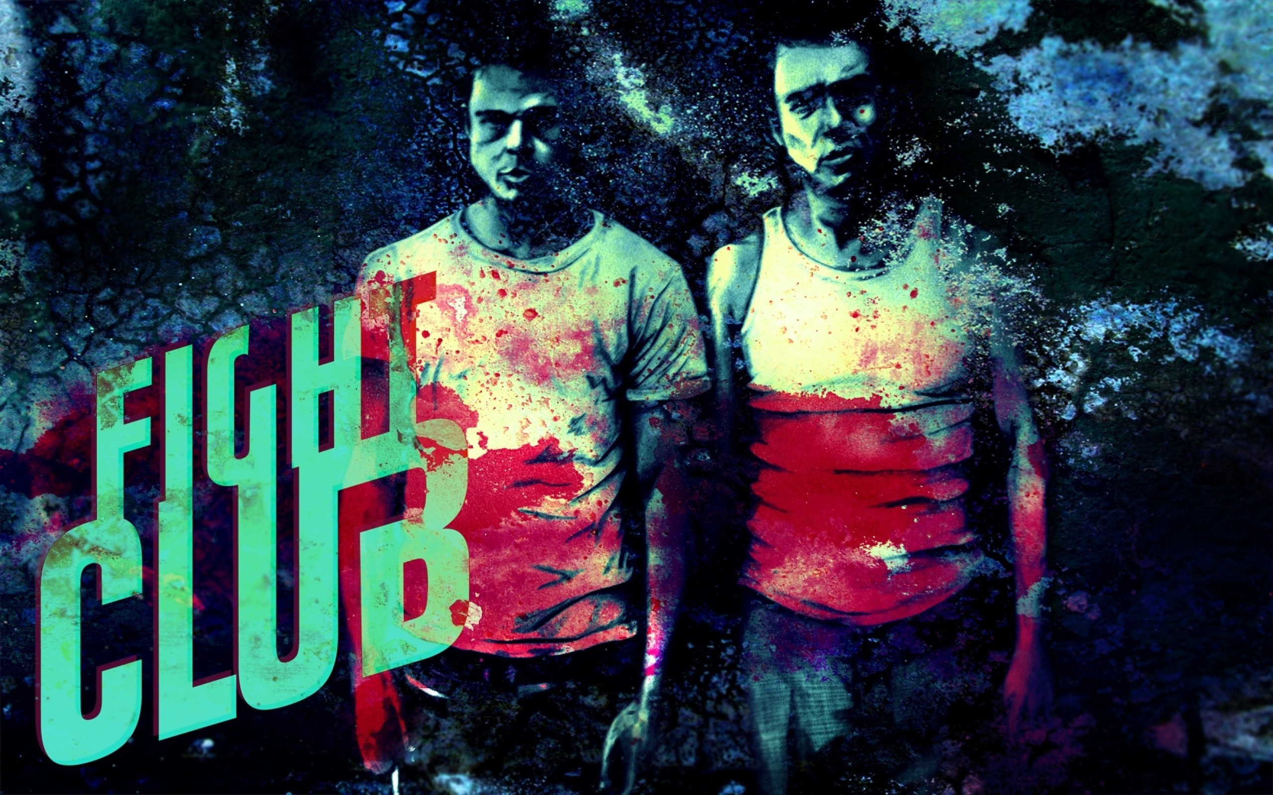 Fight Club, Edward Norton, Brad Pitt, Poster, 2K, wallpaper desktop