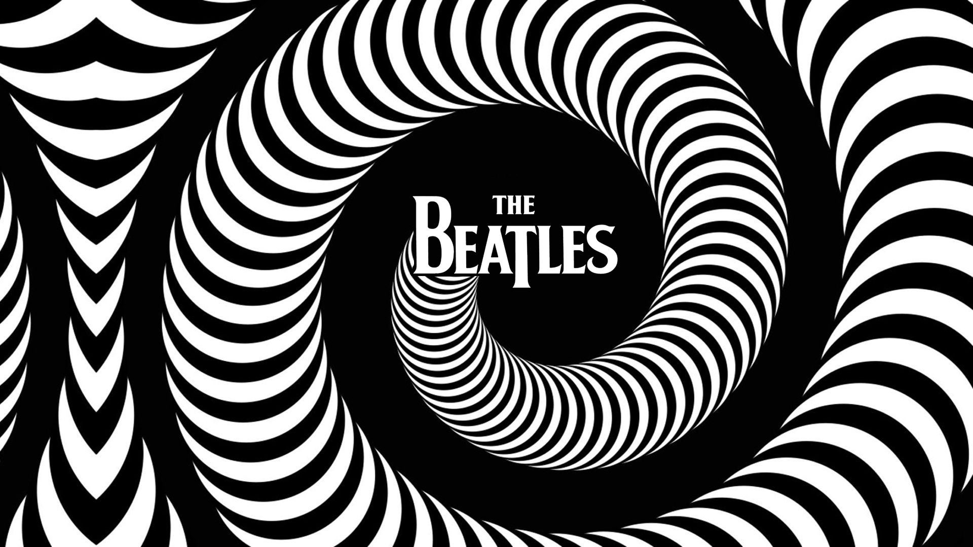 The Beatles, Spirale, Illusione ottica, Bianco e nero, Full HD 1080p, sfondo desktop