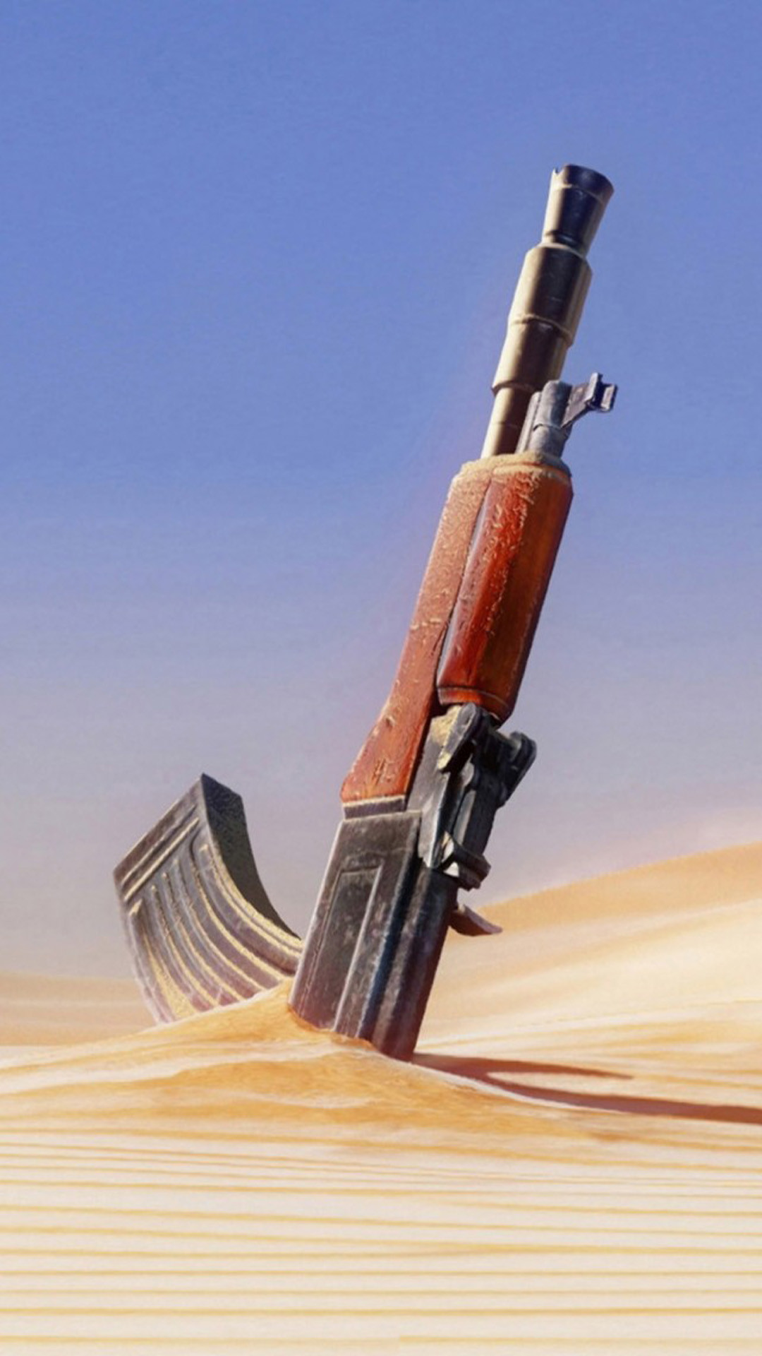 AK-47, Kalashnikov, Sabbia, Illustrazione, Full HD, schermata di blocco del cellulare