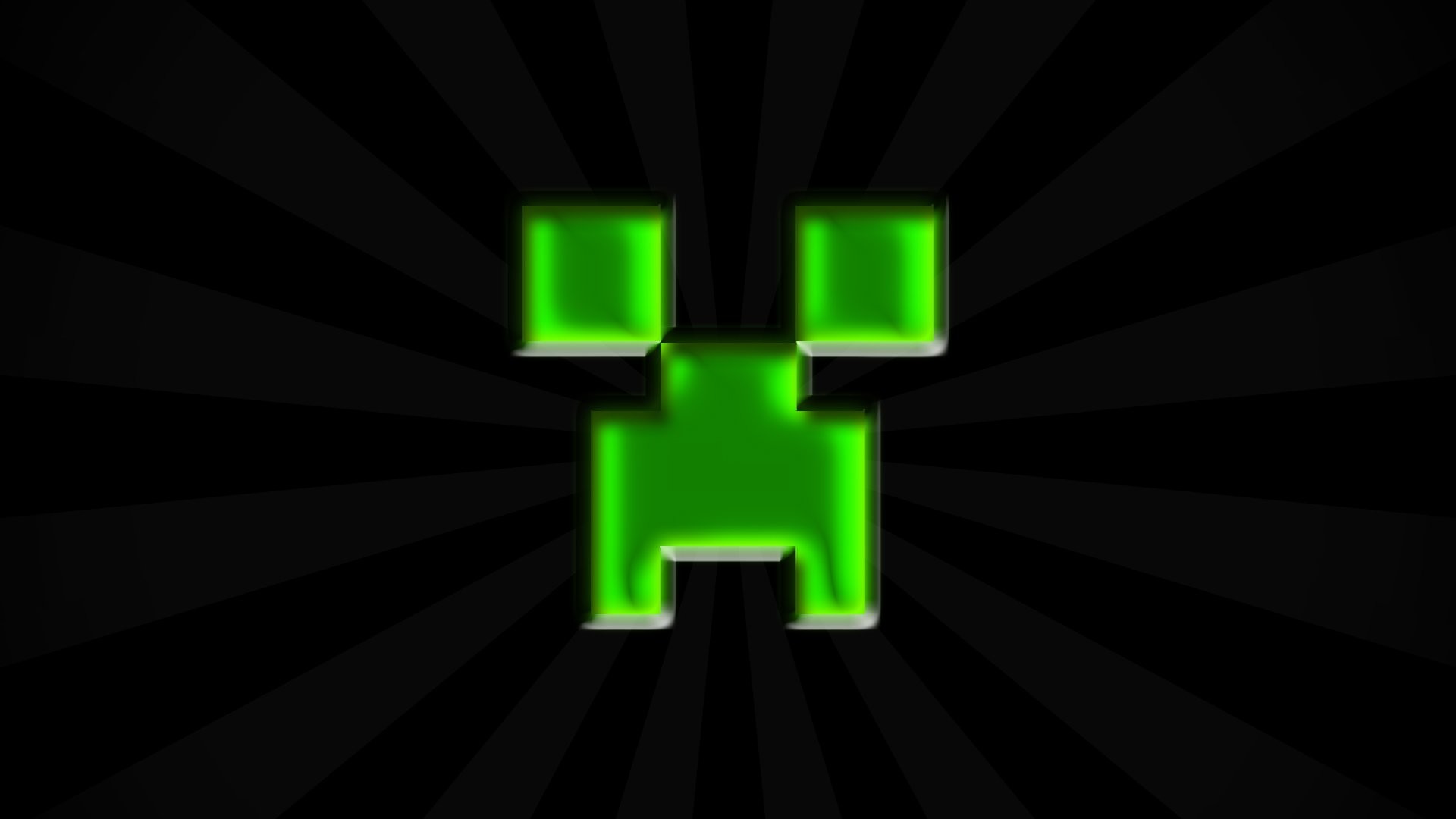 Minecraft, Creeper, Sfondo nero, Minimalista, Full HD, wallpaper per computer