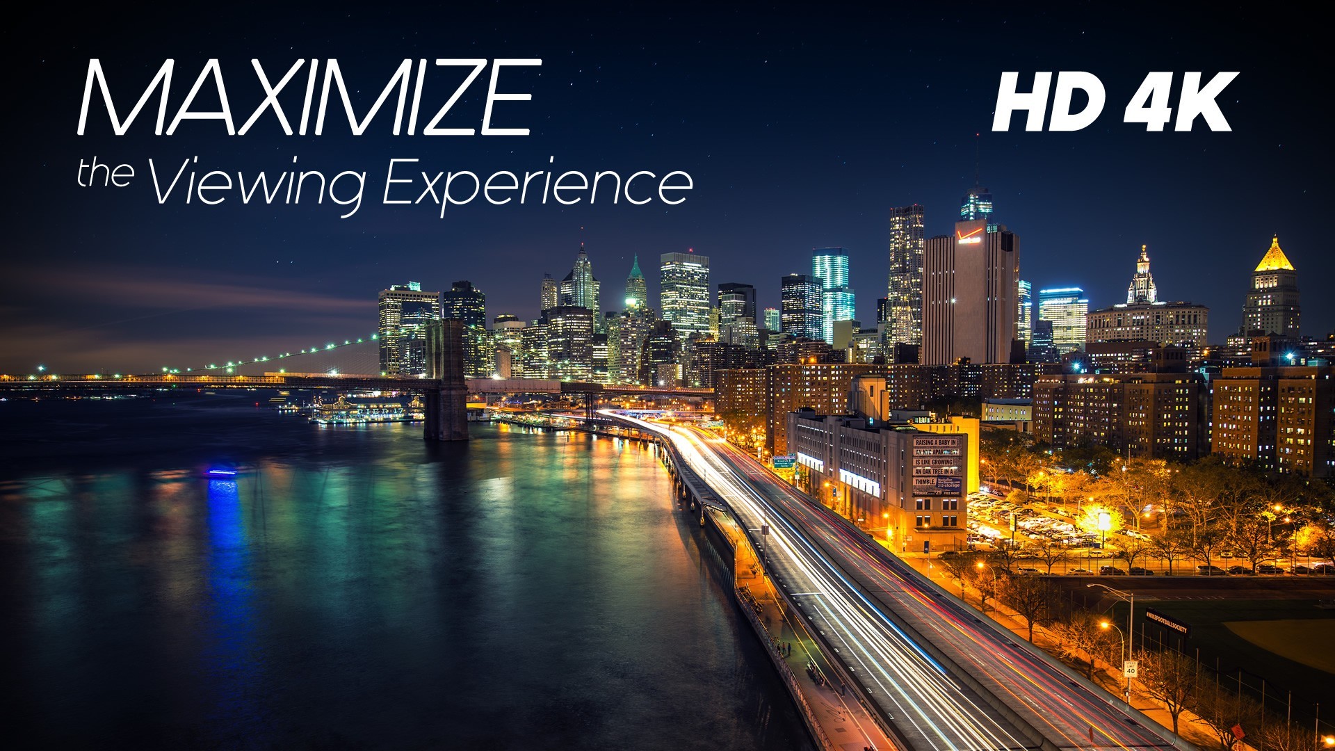 New York, Ponte di Brooklyn, Skyline, Notte, HD 4K, immagine di sfondo PC