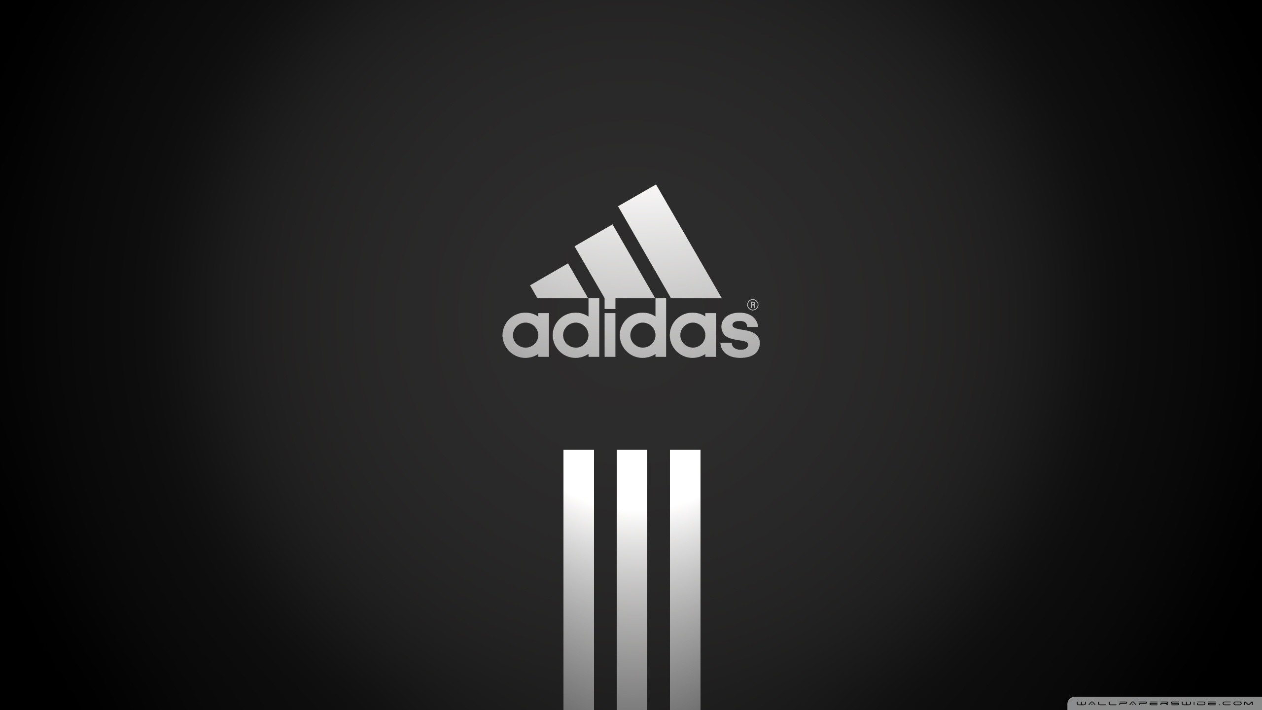 Adidas, Logo, Tre strisce, Sfondo nero, 2K, wallpaper desktop