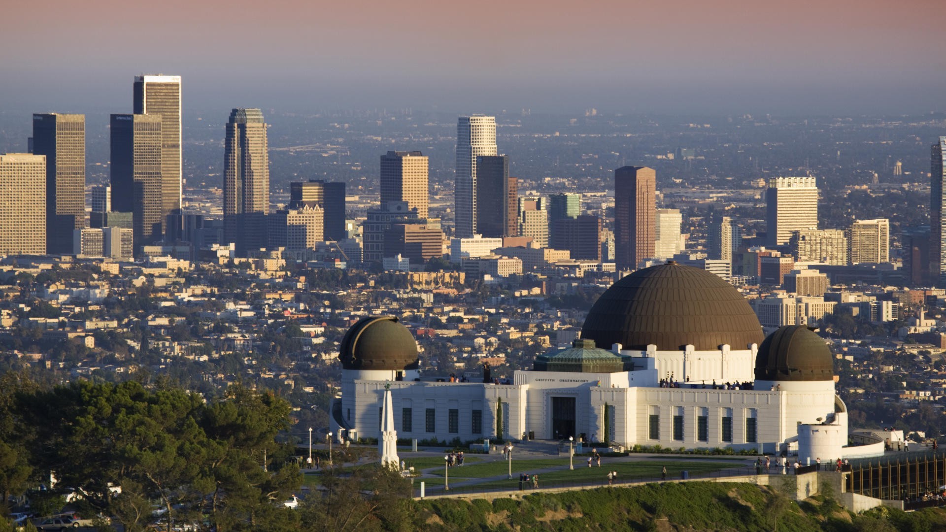 Osservatorio Griffith, Downtown Los Angeles, Skyline, 16:9 Full HD, sfondo widescreen
