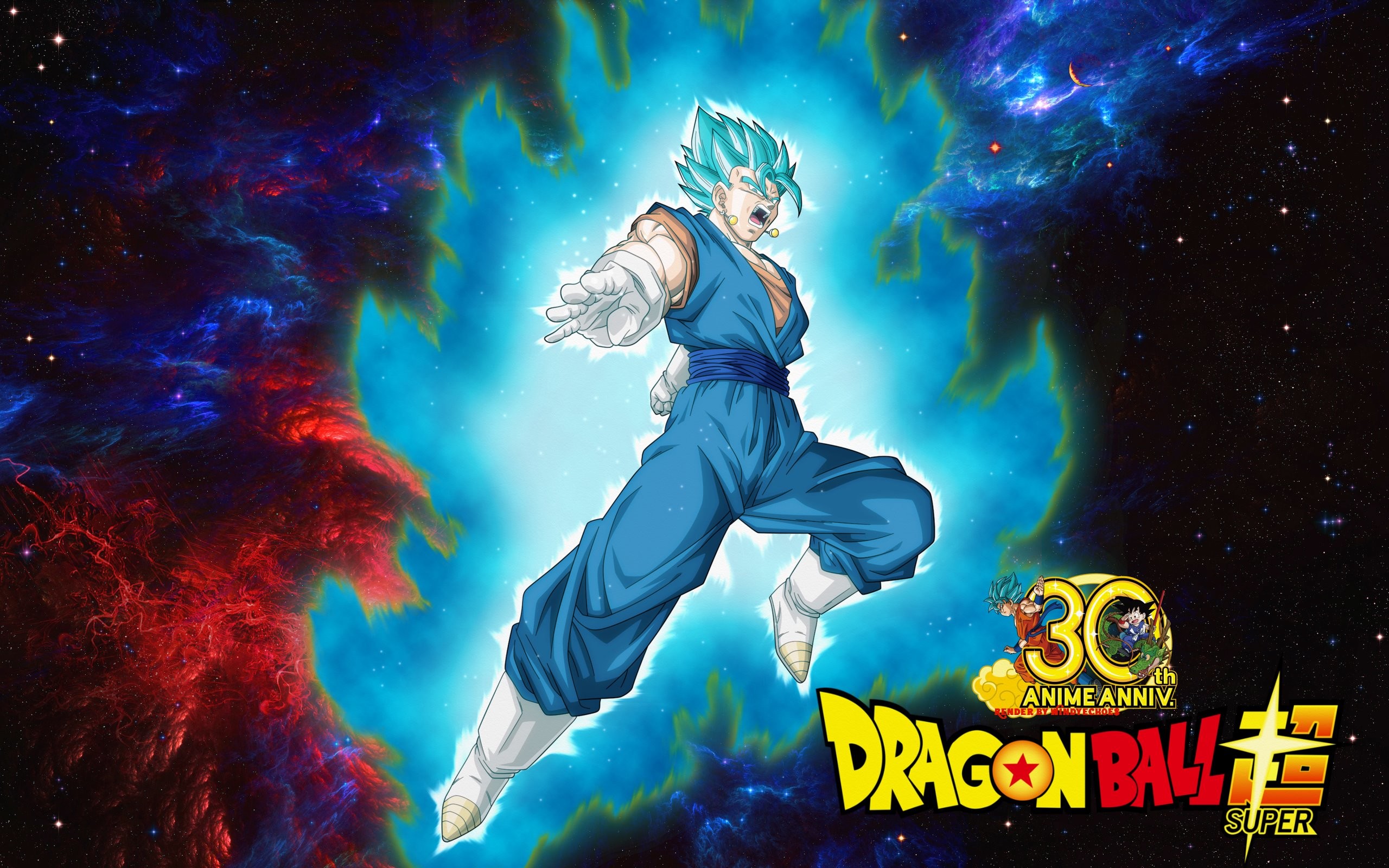 Vegito, Super Saiyan Blue, Dragon Ball Super, 30° anniversario, 2K, sfondo per PC