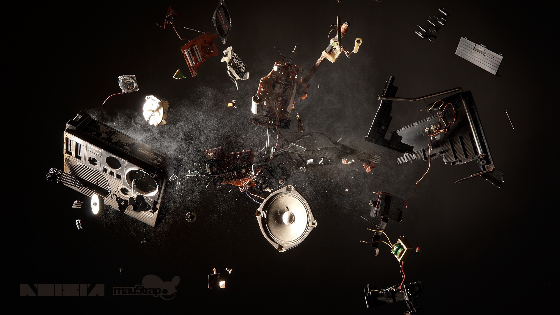 Registratore esploso, Componenti, Sfondo scuro, 16:9 Full HD, wallpaper widescreen