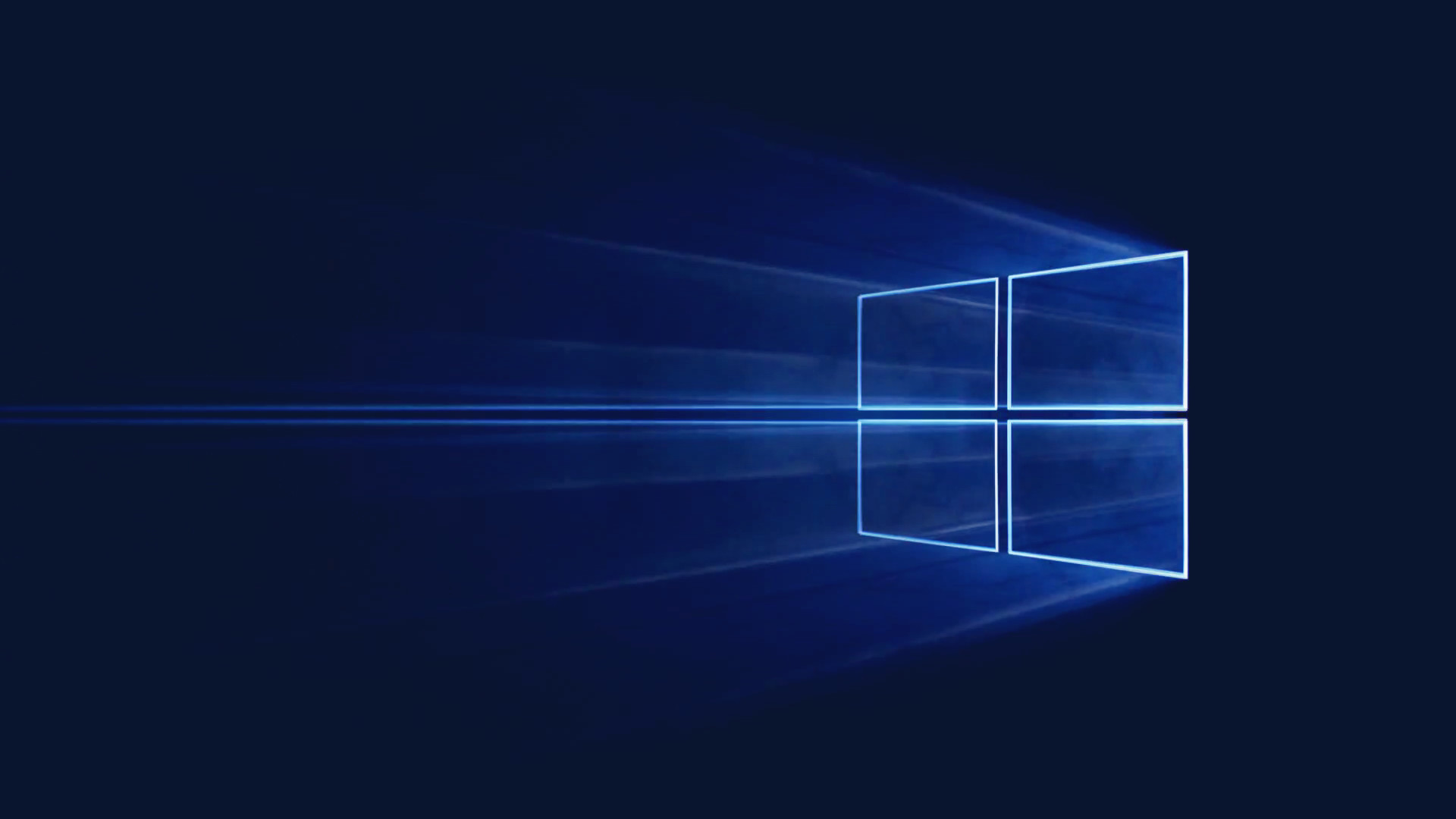 Windows 10, Logo Windows, Blu scuro, Raggi di luce, 1920x1080, sfondo per PC