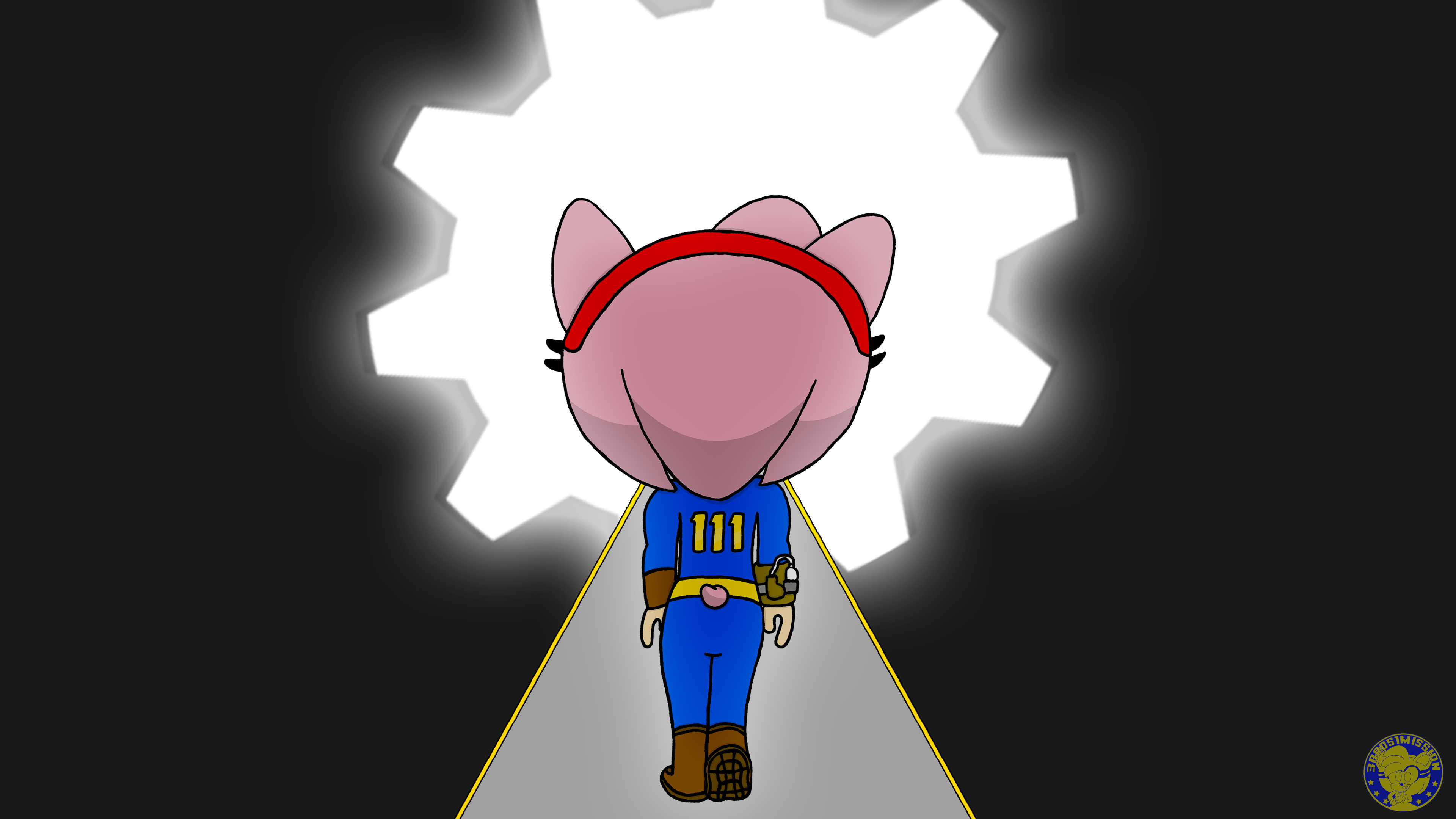 Vault Boy, Fallout, Porta del Vault, Fan art, 4K 2160p, sfondo desktop