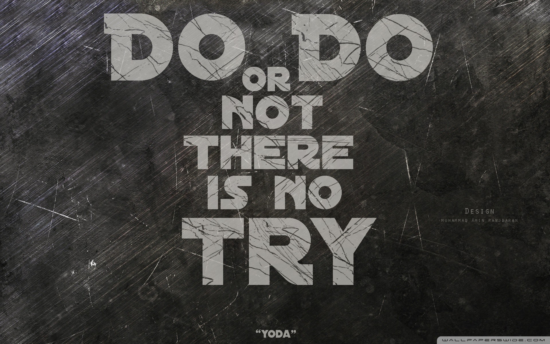 Yoda, Do or do not, there is no try, Tipografia, Citazione, 1920x1200, sfondo per PC