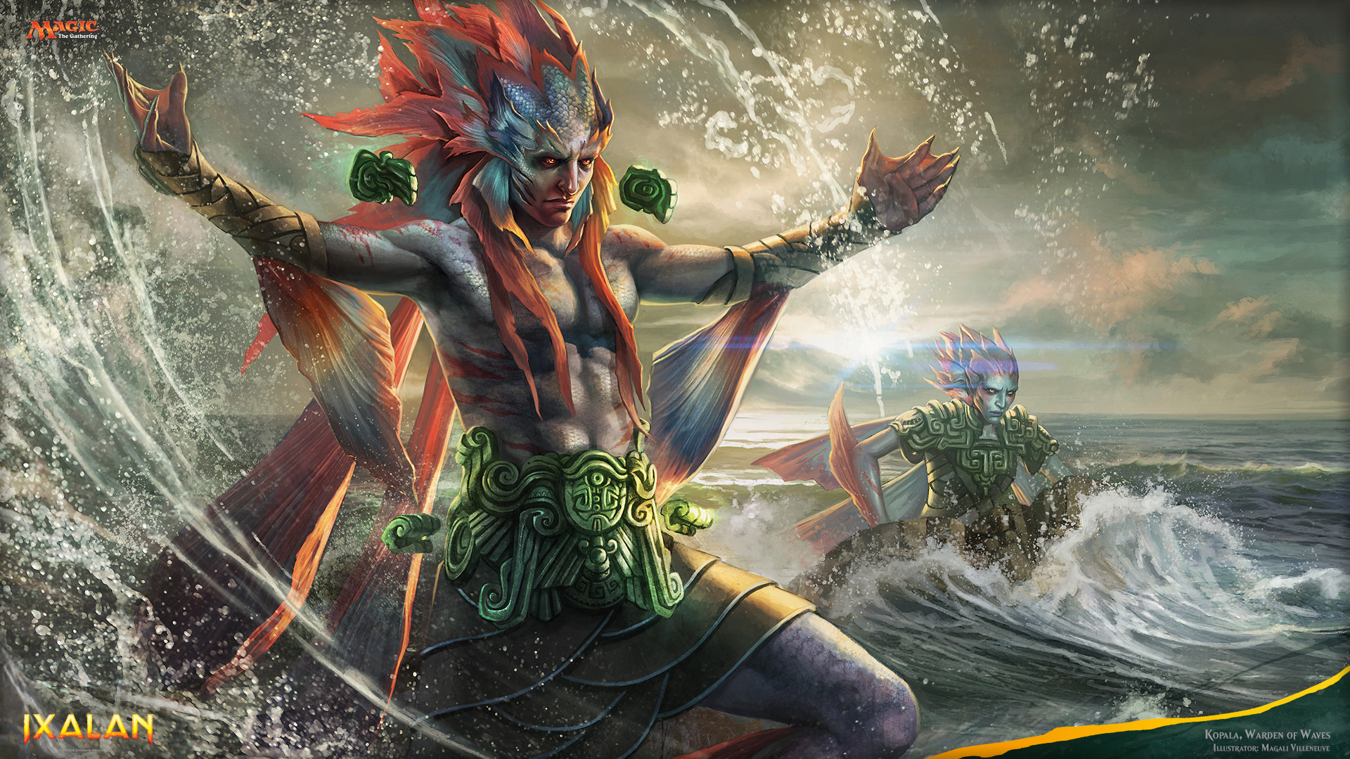 Kumena, Ixalan, MTG, Tritone, Onde, Full HD, sfondo desktop