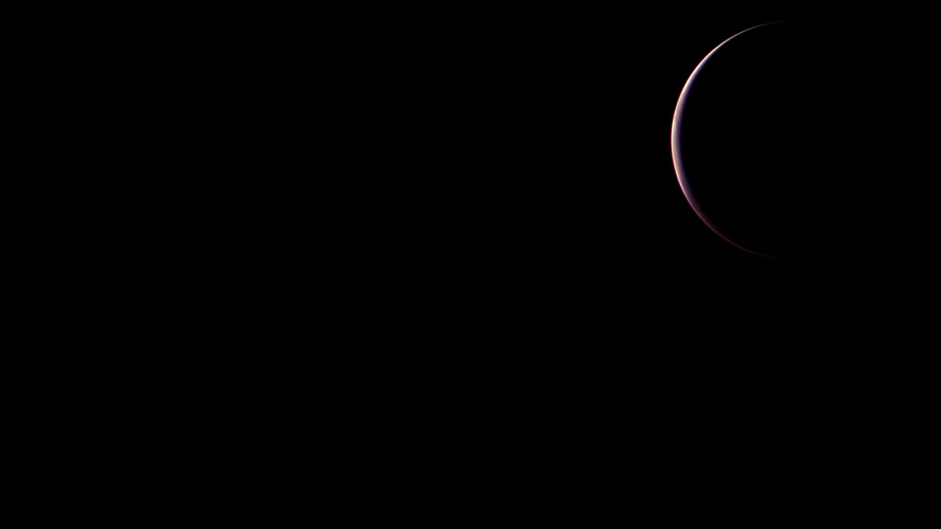 Eclissi, Falce, Sfondo nero, Minimalista, Full HD, wallpaper per portatile