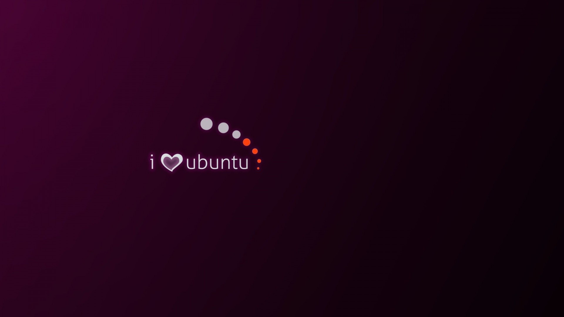 Ubuntu, I love Ubuntu, Viola scuro, Minimalista, Full HD, sfondo desktop