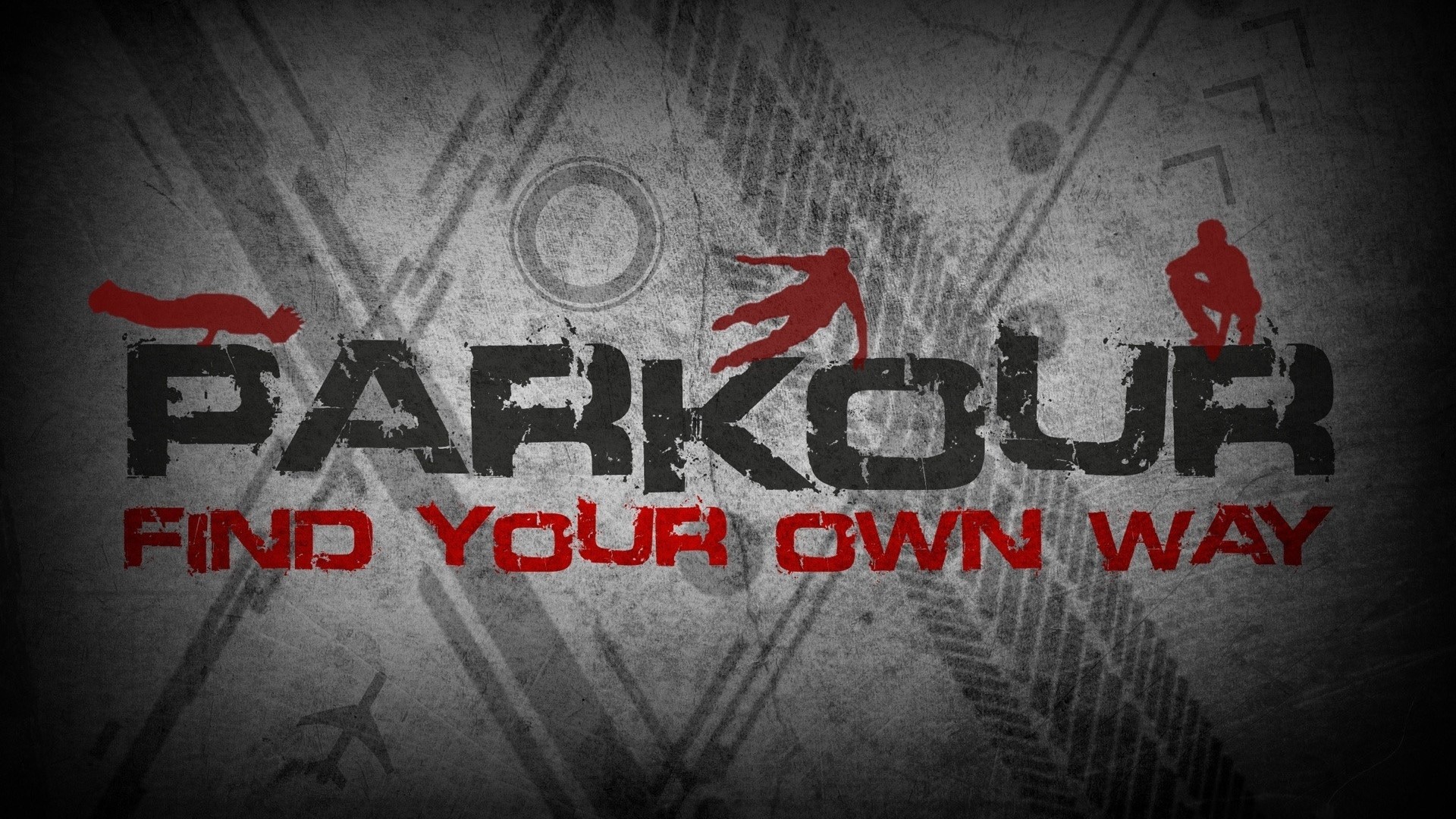 Parkour, Find Your Own Way, Tipografia, Grigio, Full HD, sfondo per PC e portatile