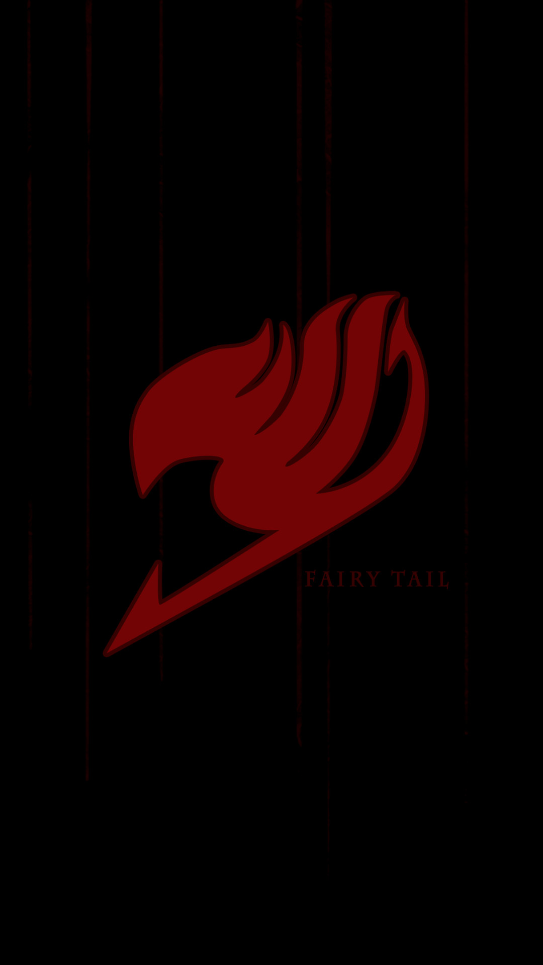 Simbolo di Fairy Tail, Fairy Tail, Sfondo nero, Rosso, 1080x1920, schermata di blocco iPhone