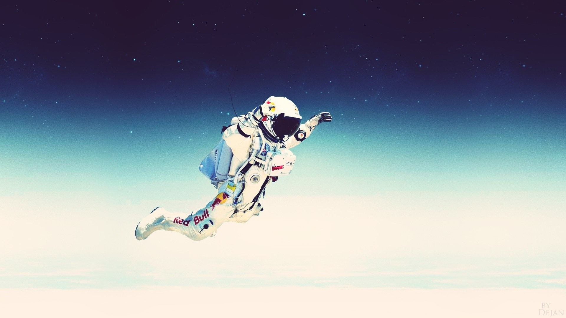 Felix Baumgartner, Red Bull Stratos, Caduta libera, Cielo, Full HD, sfondo desktop