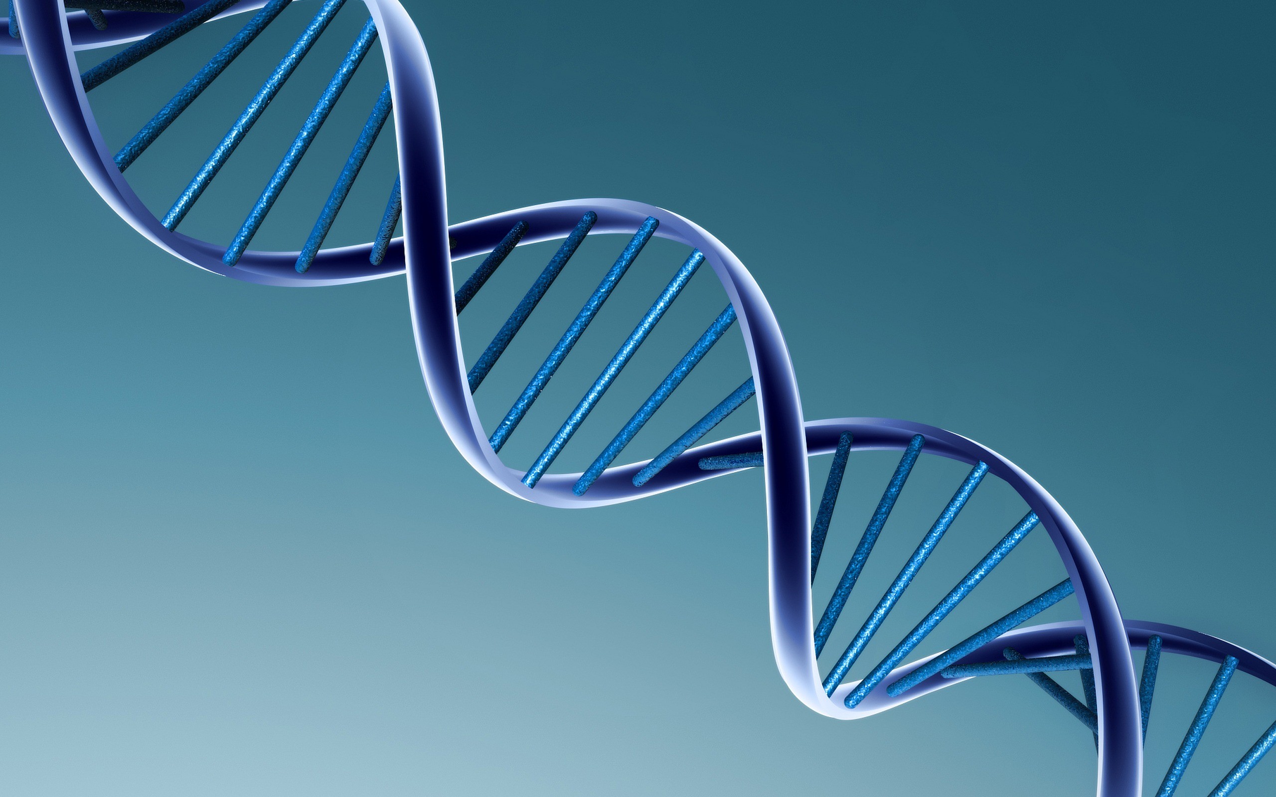 DNA, Doppia elica, Rendering 3D, Toni blu, 2K, wallpaper per PC