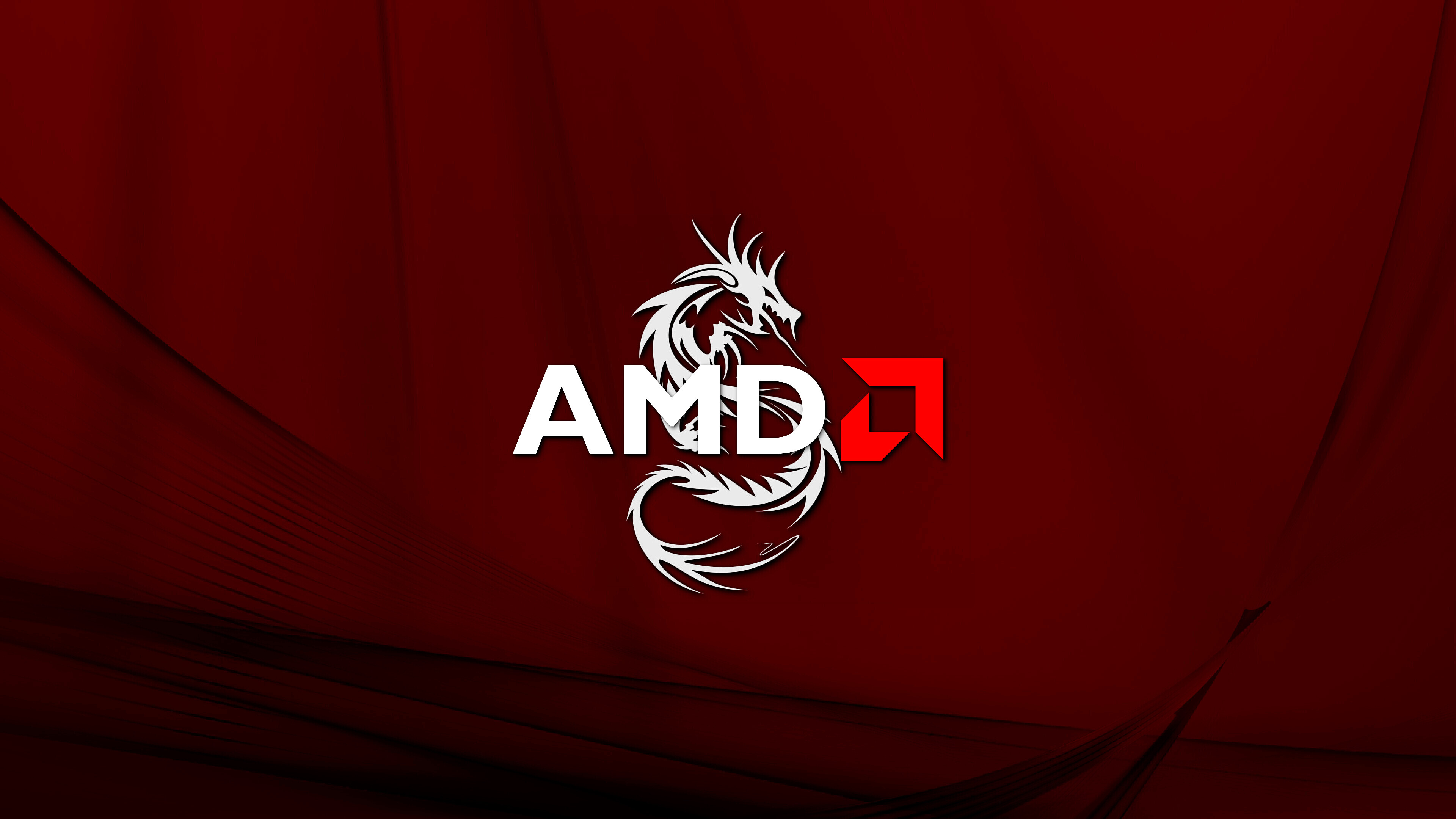AMD, Drago, Rosso, 3840x2160, immagine di sfondo