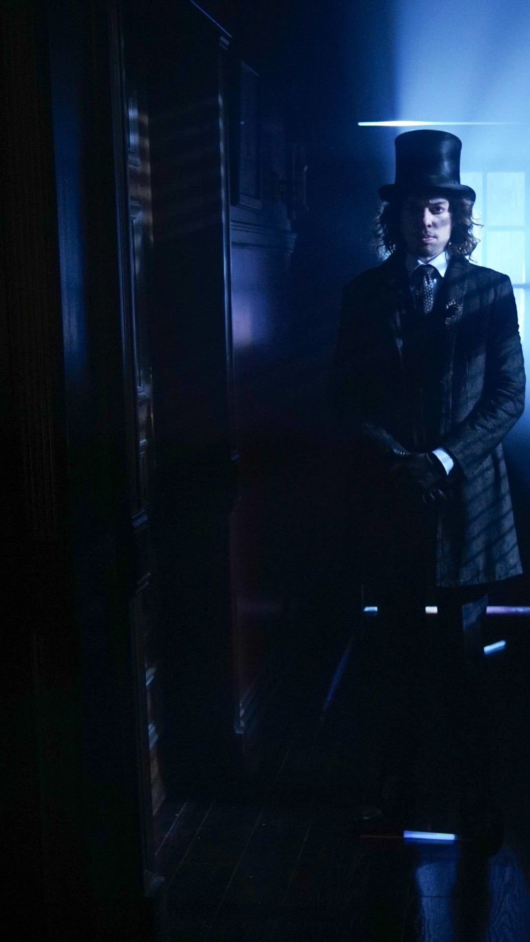 Gotham, Cappello a cilindro, Buio, Ombra, sfondo per iPhone e Android