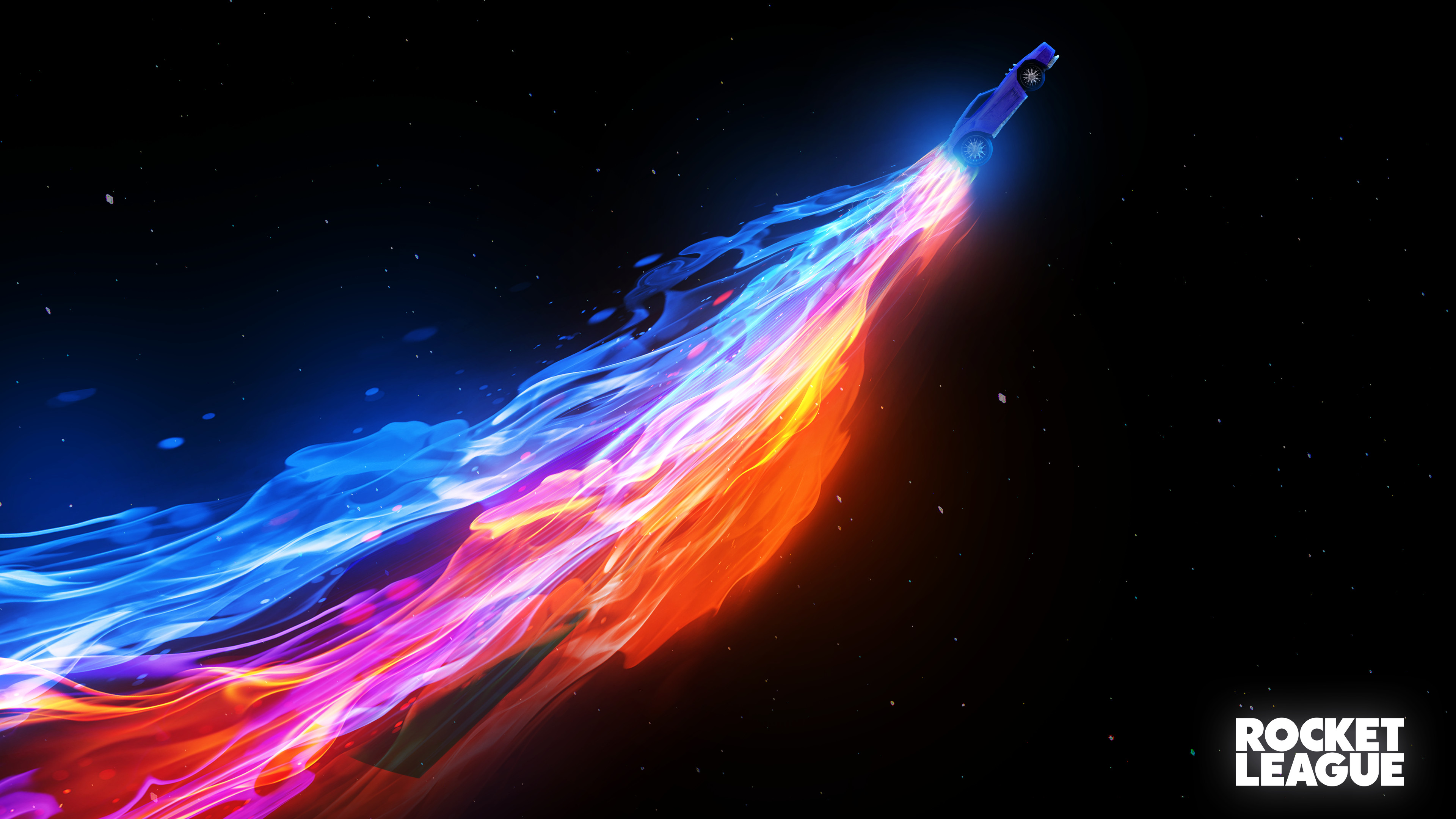 Rocket League, Scia di fuoco, Arte astratta, Colori, 4K, sfondo desktop