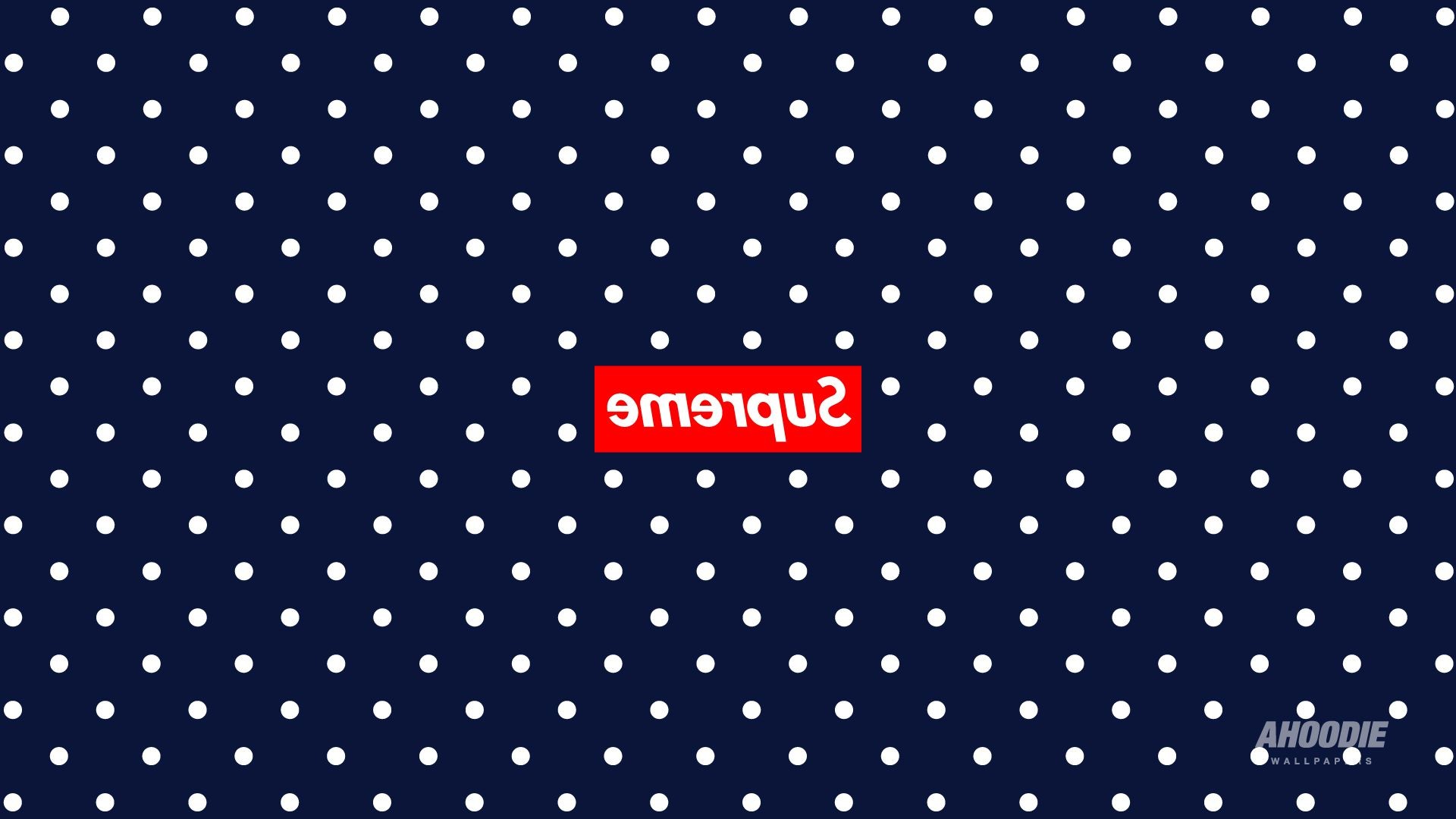 Supreme, Logo, Pois, Blu navy, Streetwear, Full HD, sfondo per PC e portatile