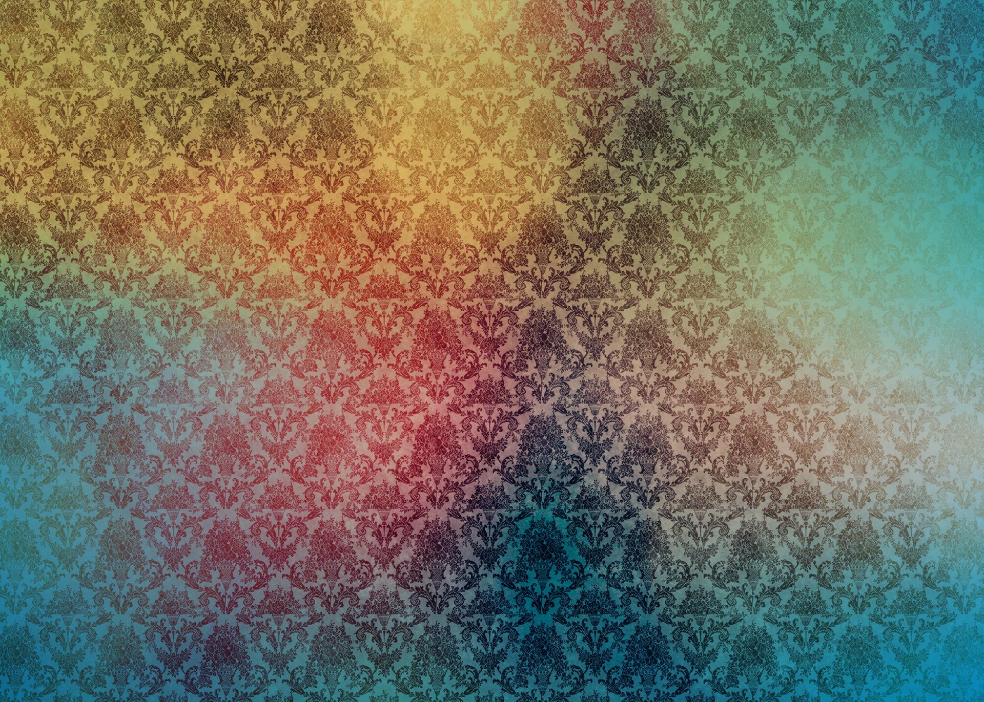 Damascato, Motivo, Sfumature, Arcobaleno, Full HD, sfondo desktop