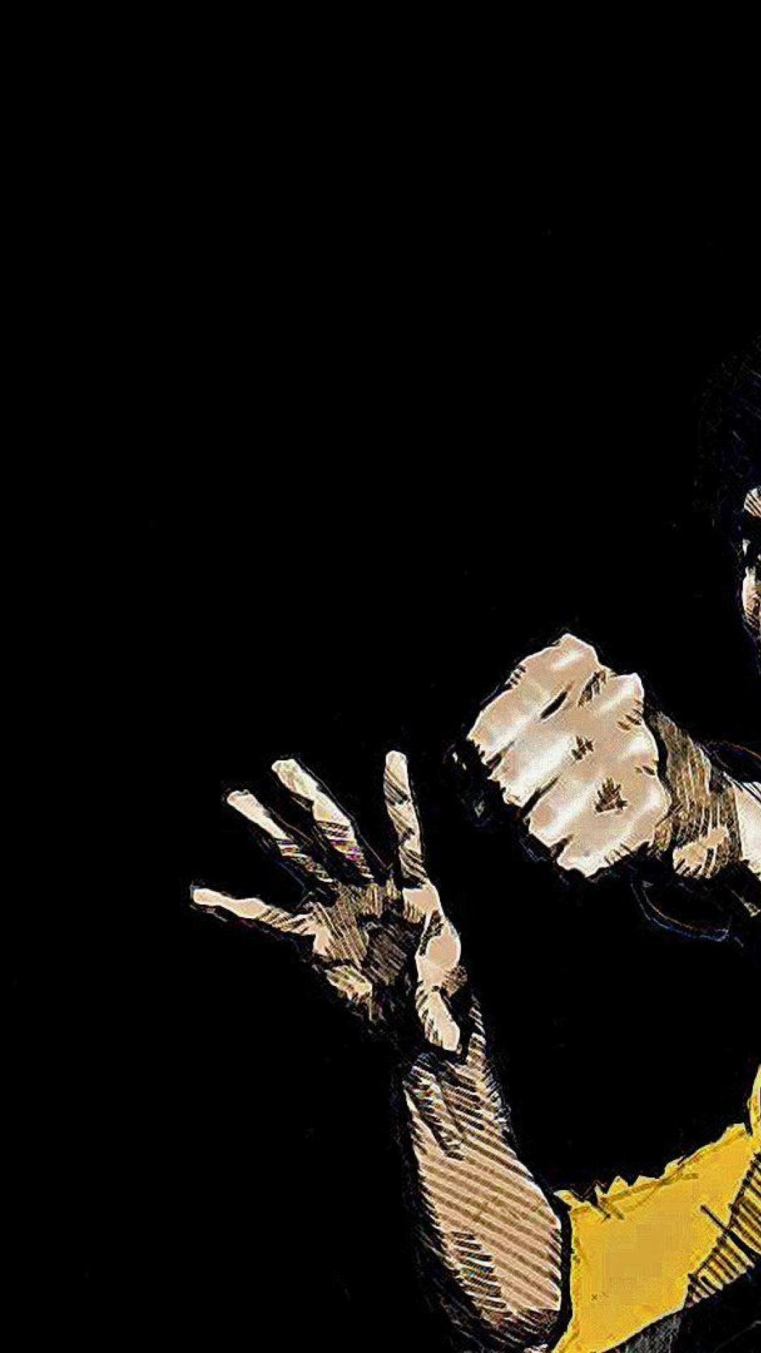 Bruce Lee, Pugni, Sfondo nero, Full HD, schermata di blocco del cellulare