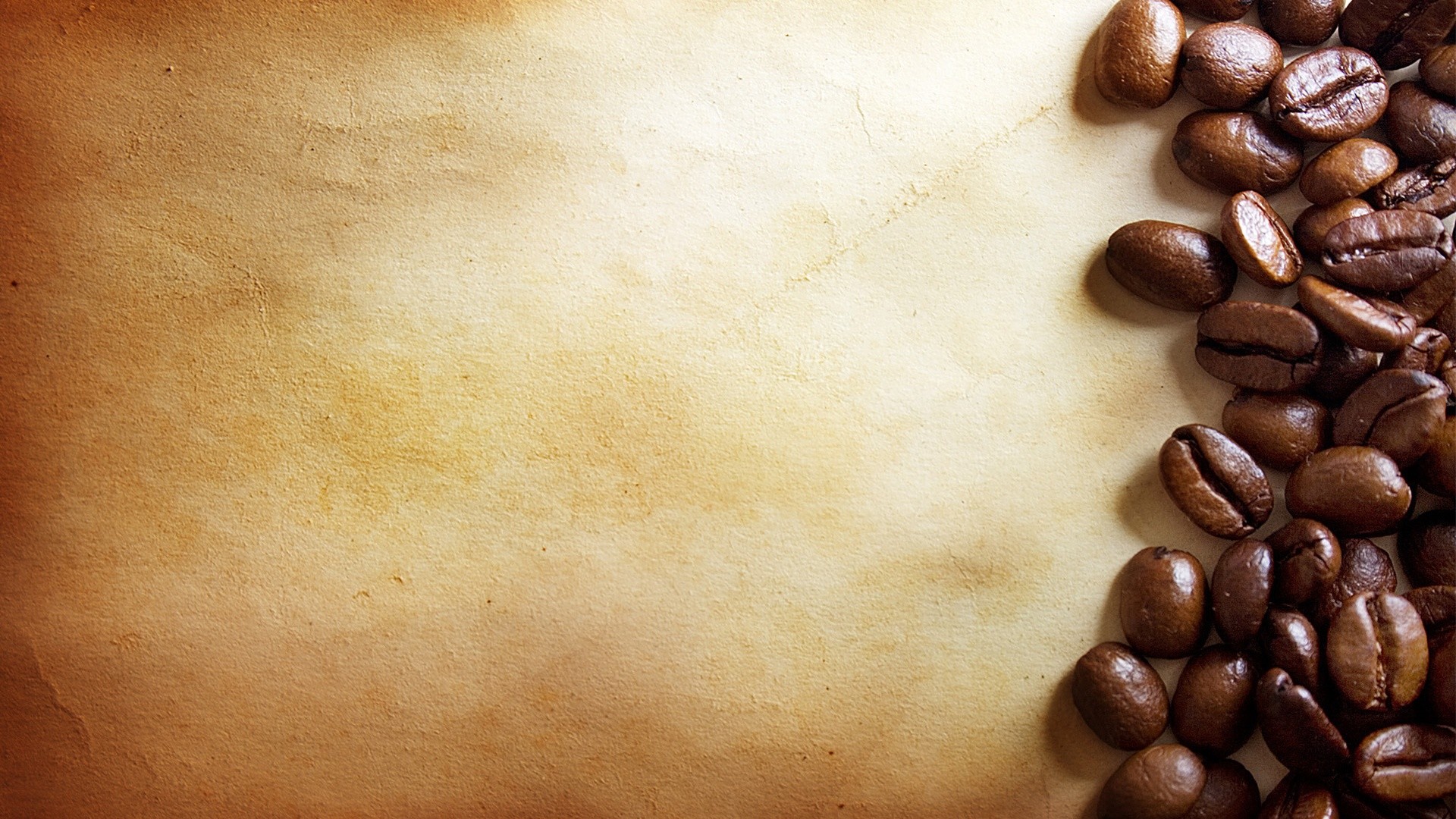 Chicchi di caffè, Carta antica, Spazio per testo, Full HD, sfondo per PC e portatile