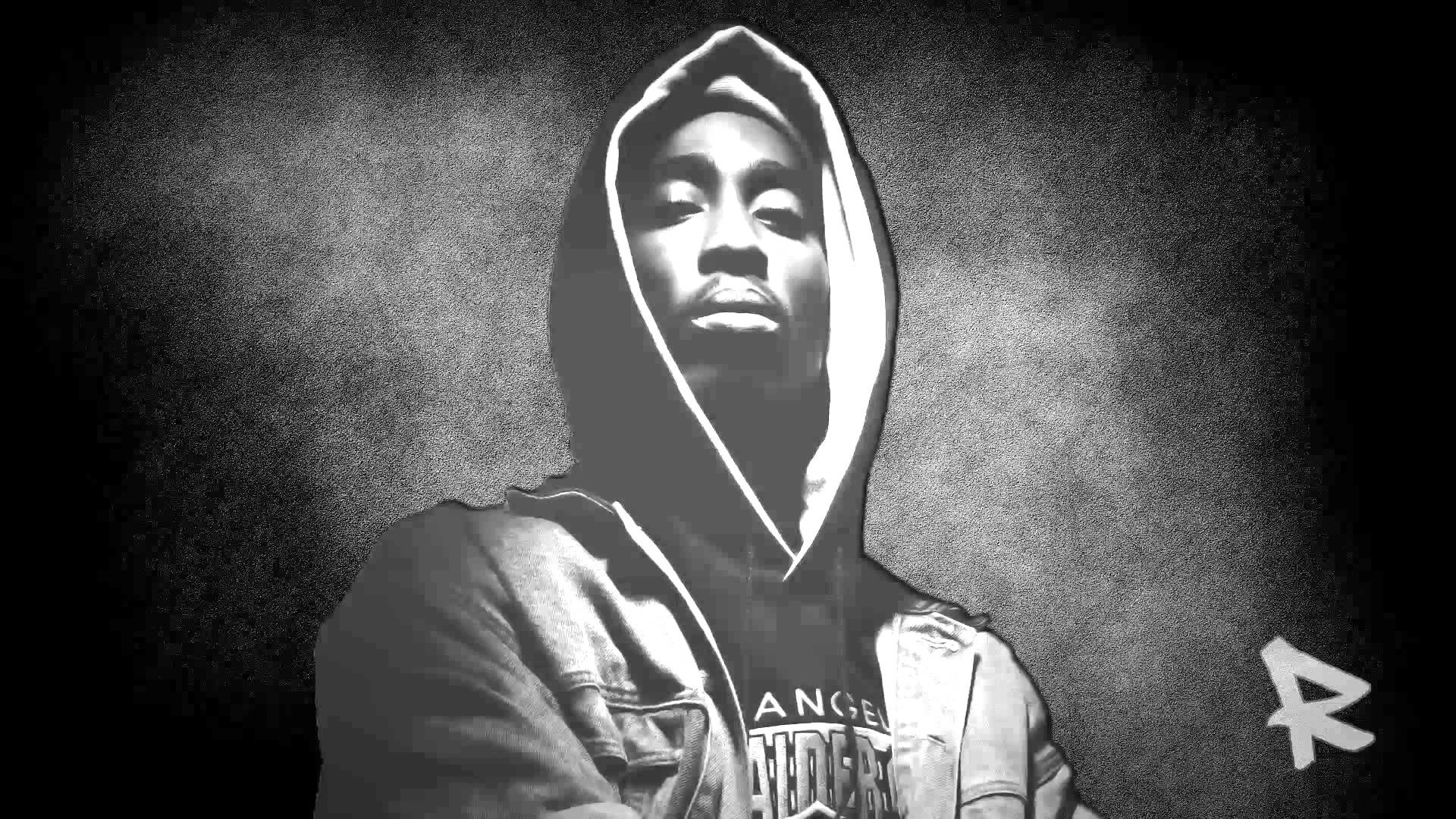 Tupac Shakur, 2Pac, Felpa, Bianco e nero, Full HD, sfondo desktop