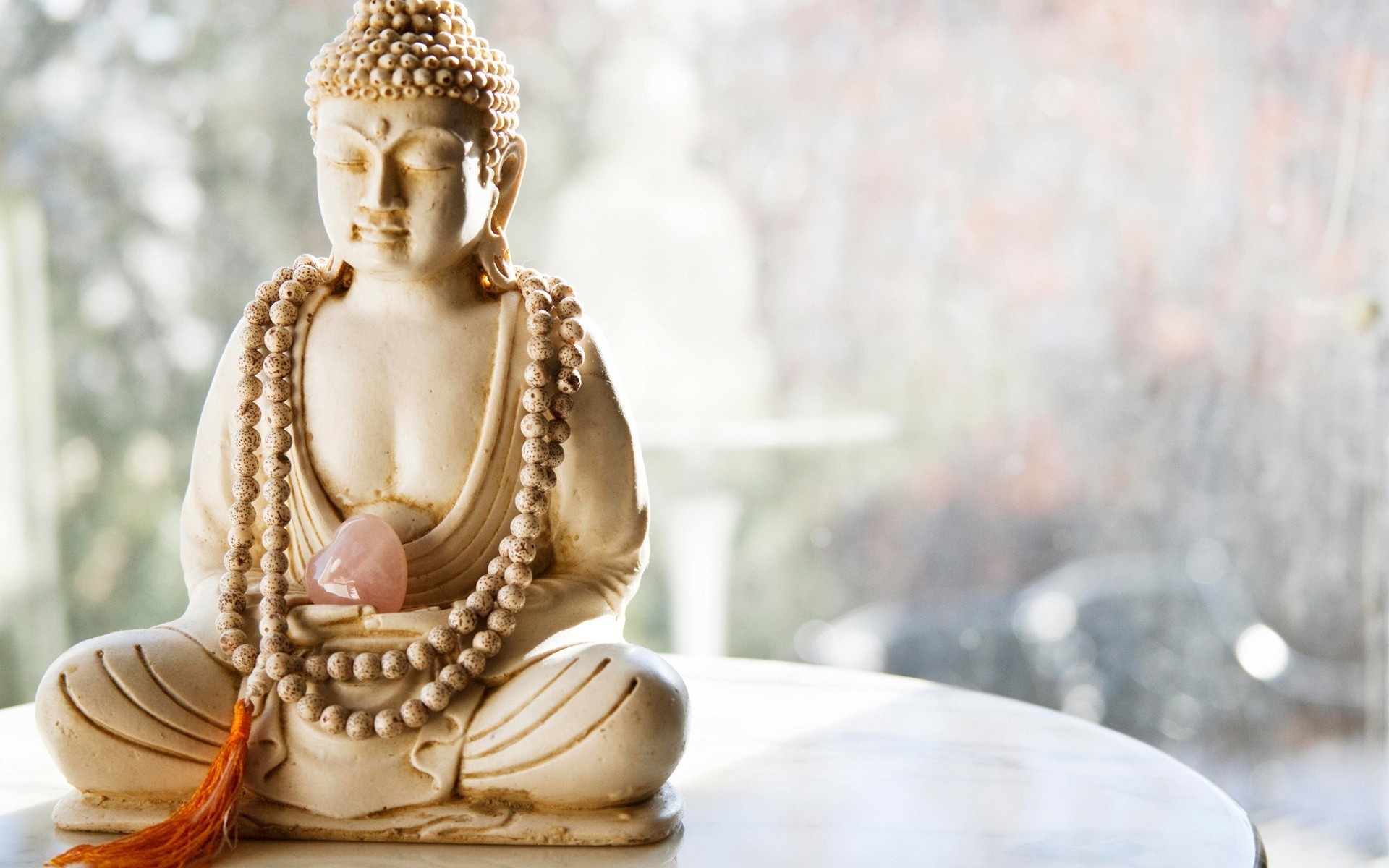 Statua del Buddha, Mala, Rosario buddista, Zen, 1920x1200, sfondo per PC