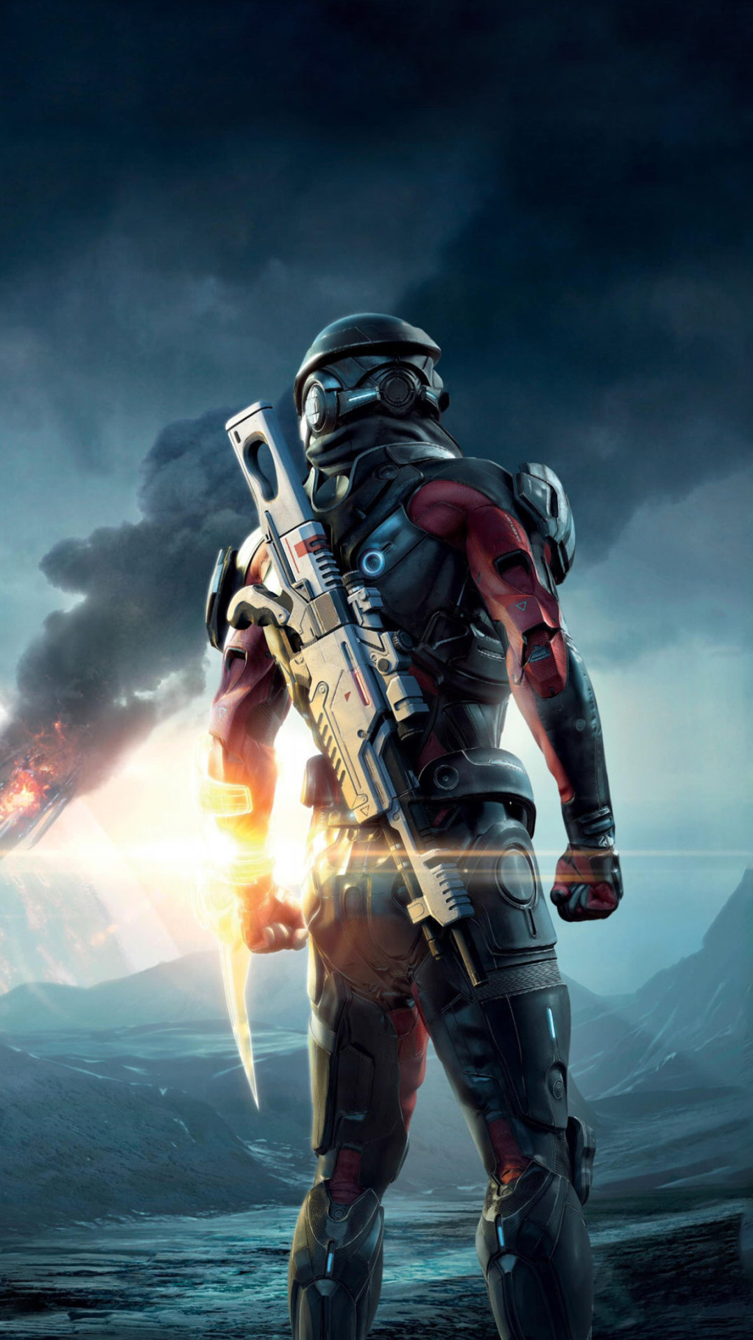 Mass Effect: Andromeda, Ryder, Pathfinder, Armatura N7, Pianeta alieno, sfondo per iPhone