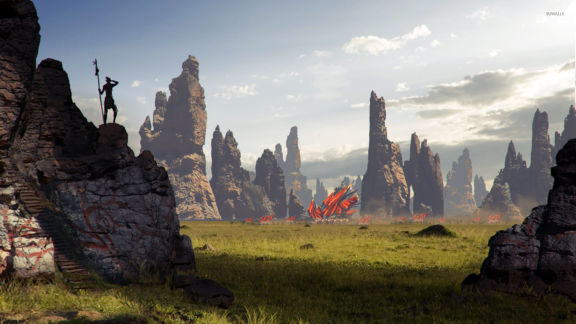 Dragon Age: Inquisition, Paesaggio, Pinnacoli di roccia, Prateria, sfondo 16:9 Full HD